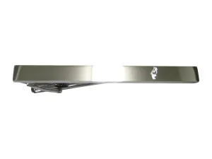 Silver Toned Etched Sleek Small Tropical Bird Tie Clip