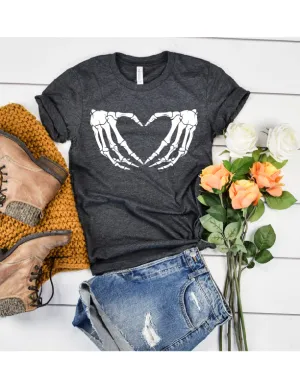 Skeleton Heart Halloween Shirt | Fall Shirt | Unisex Crew