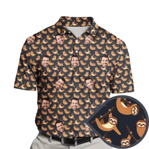 Sloth On The Branch | Custom Polo Shirts with Faces or Logos