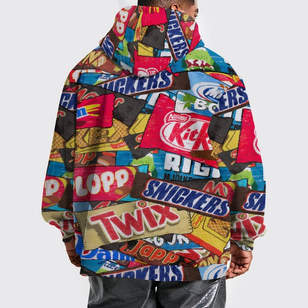 Snack Print Plue Size Printed Hoodies