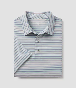 Southern Shirt Co. Men's Tybee Stripe Polo in Baltic