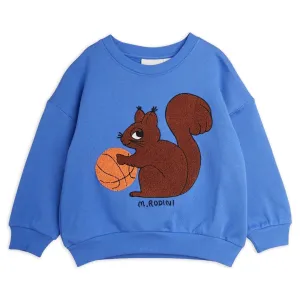 Squirrel Chenille Emb Sweatshirt - Blue
