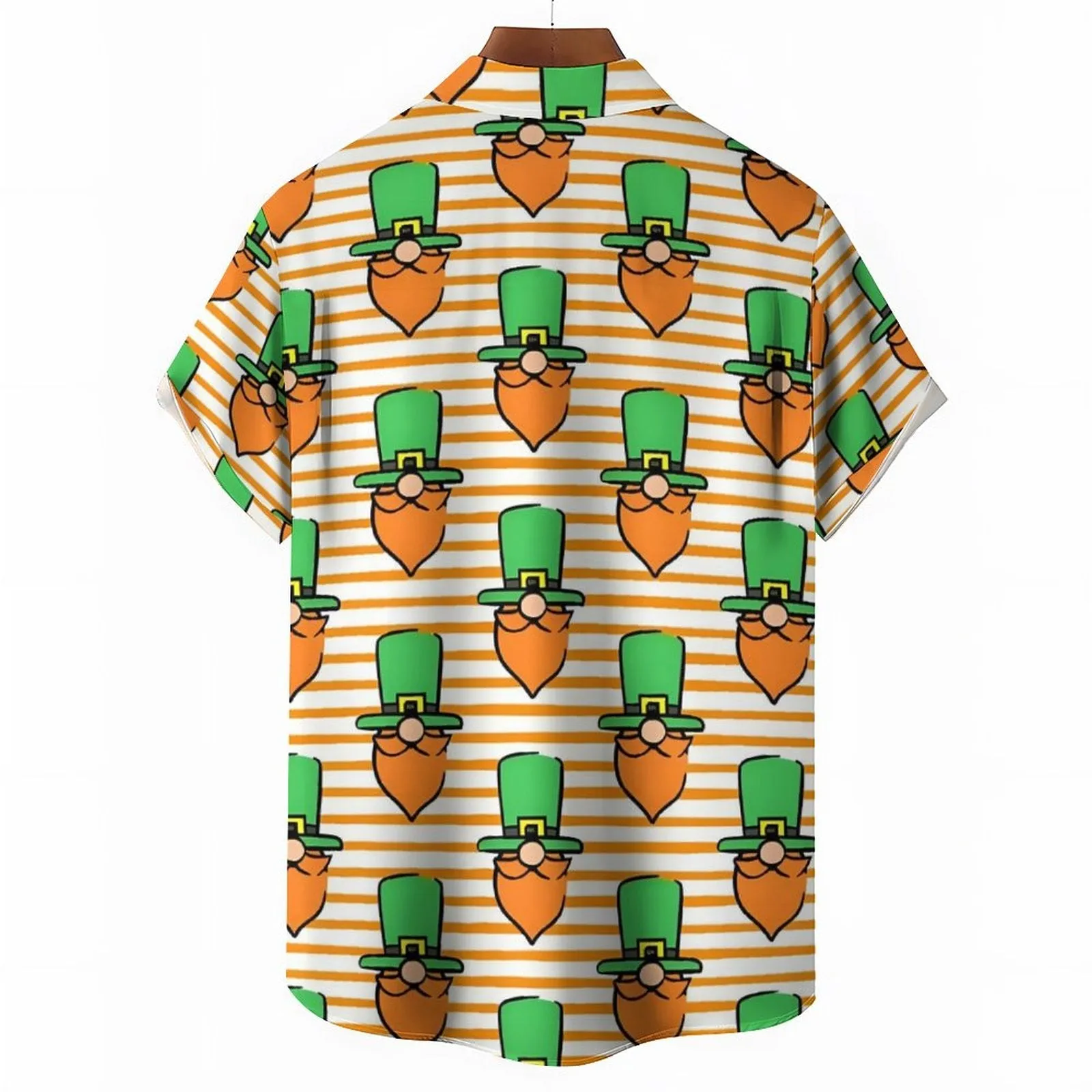 St. Patrick'S Day Stripes Casual Short Sleeve Shirt