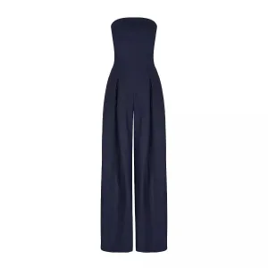 Strapless Jumpsuit with Pockets