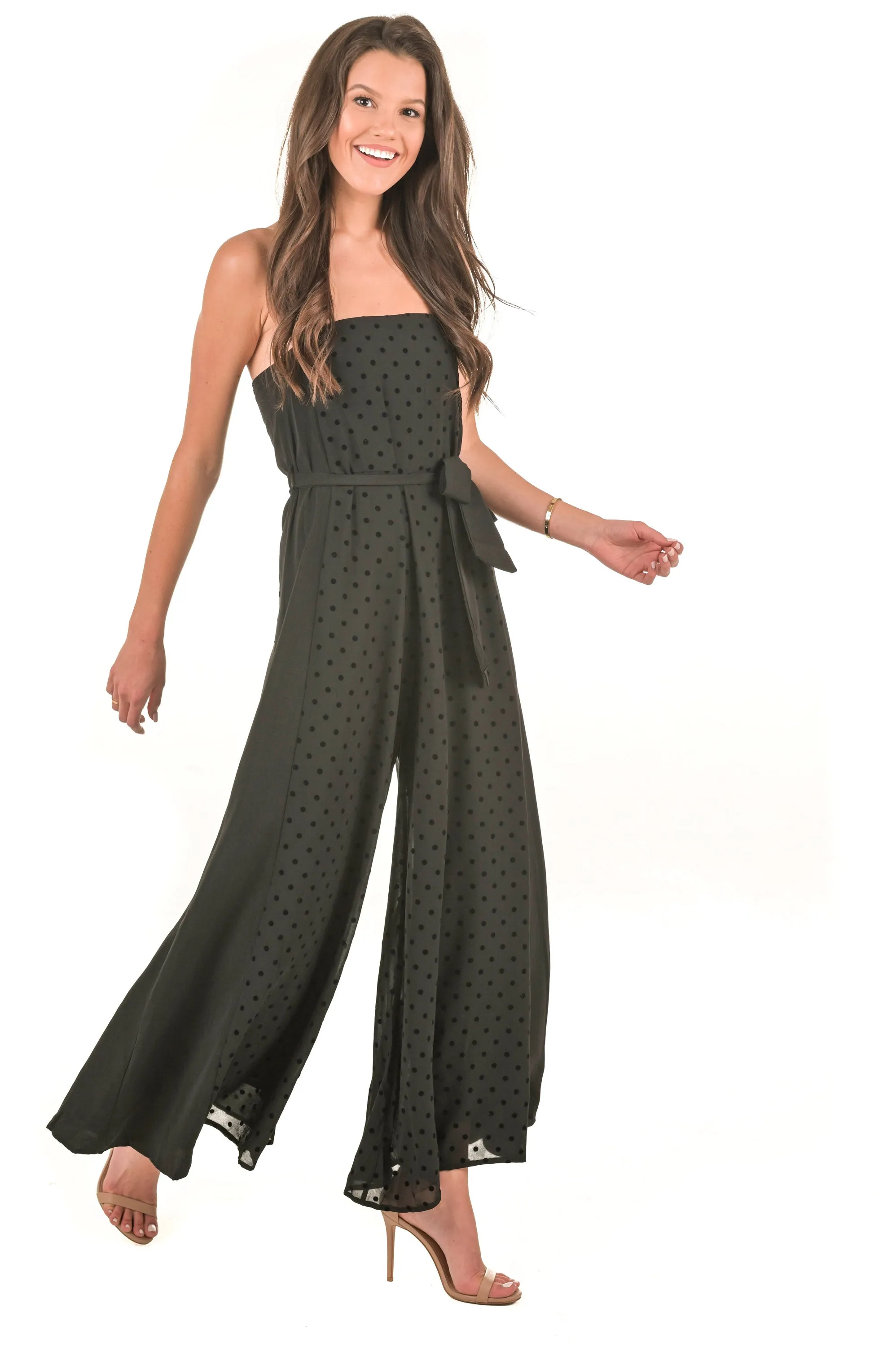 Strapless Polka Dot Jumpsuit