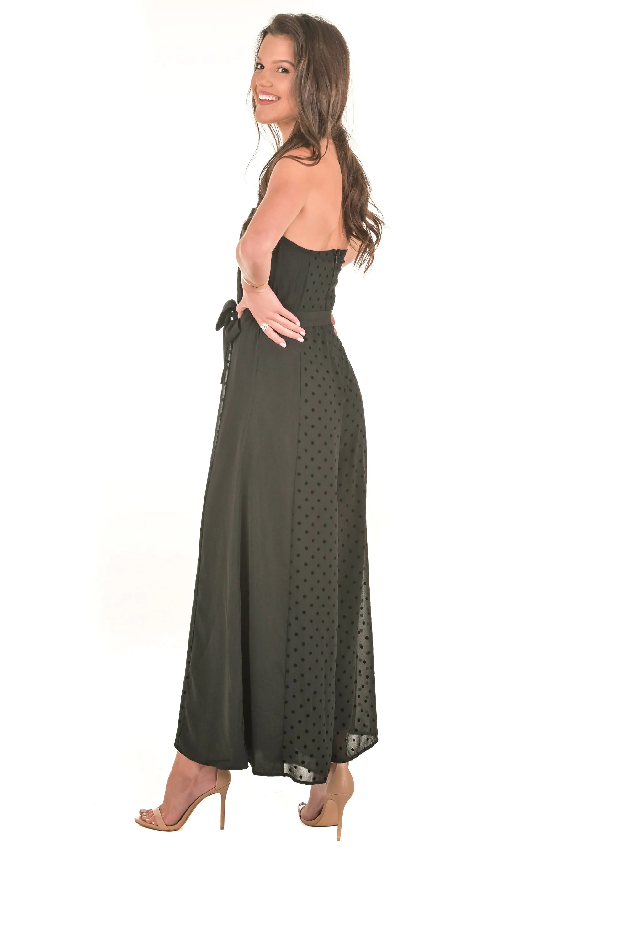 Strapless Polka Dot Jumpsuit