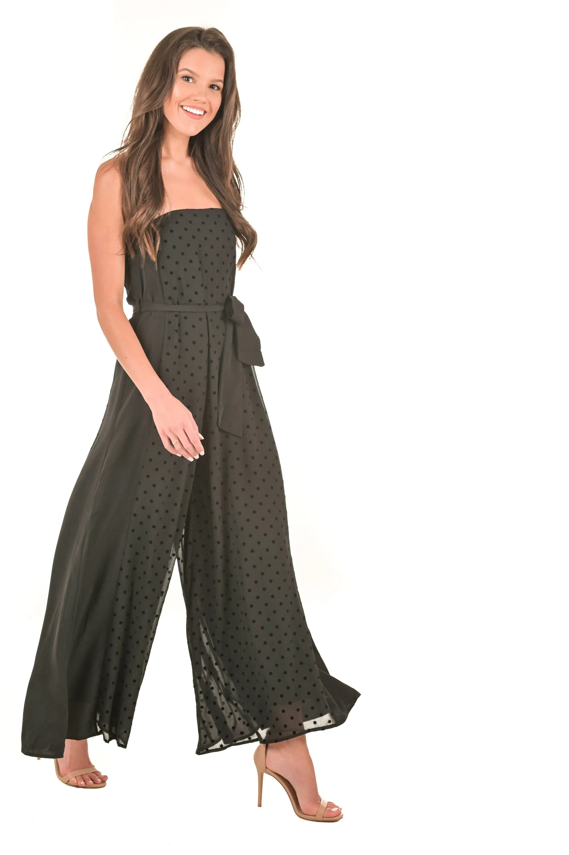 Strapless Polka Dot Jumpsuit