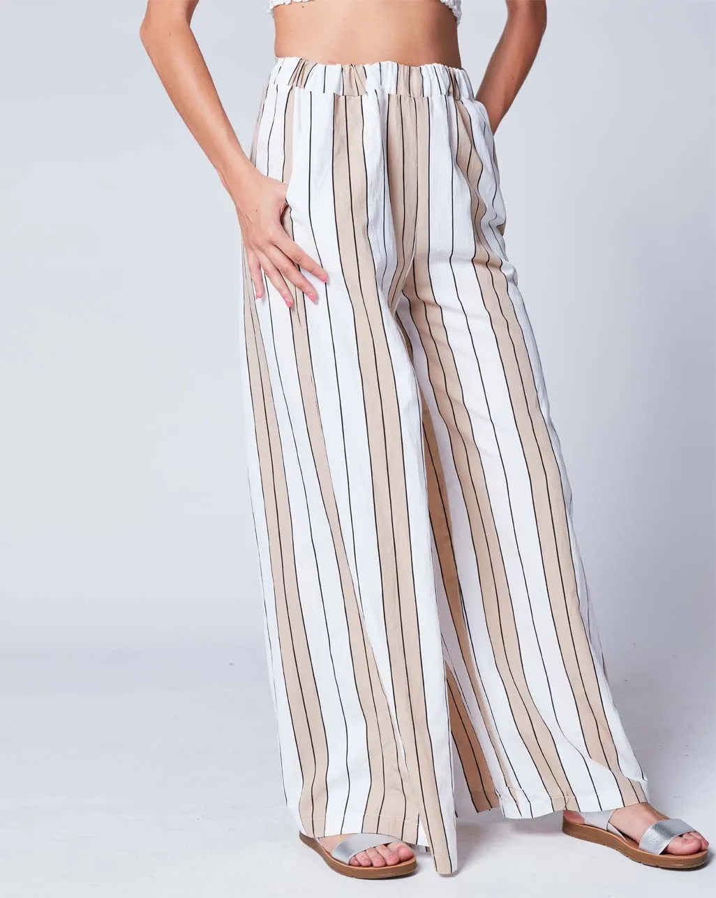 Striped Elastic Waist Palazzo Pant