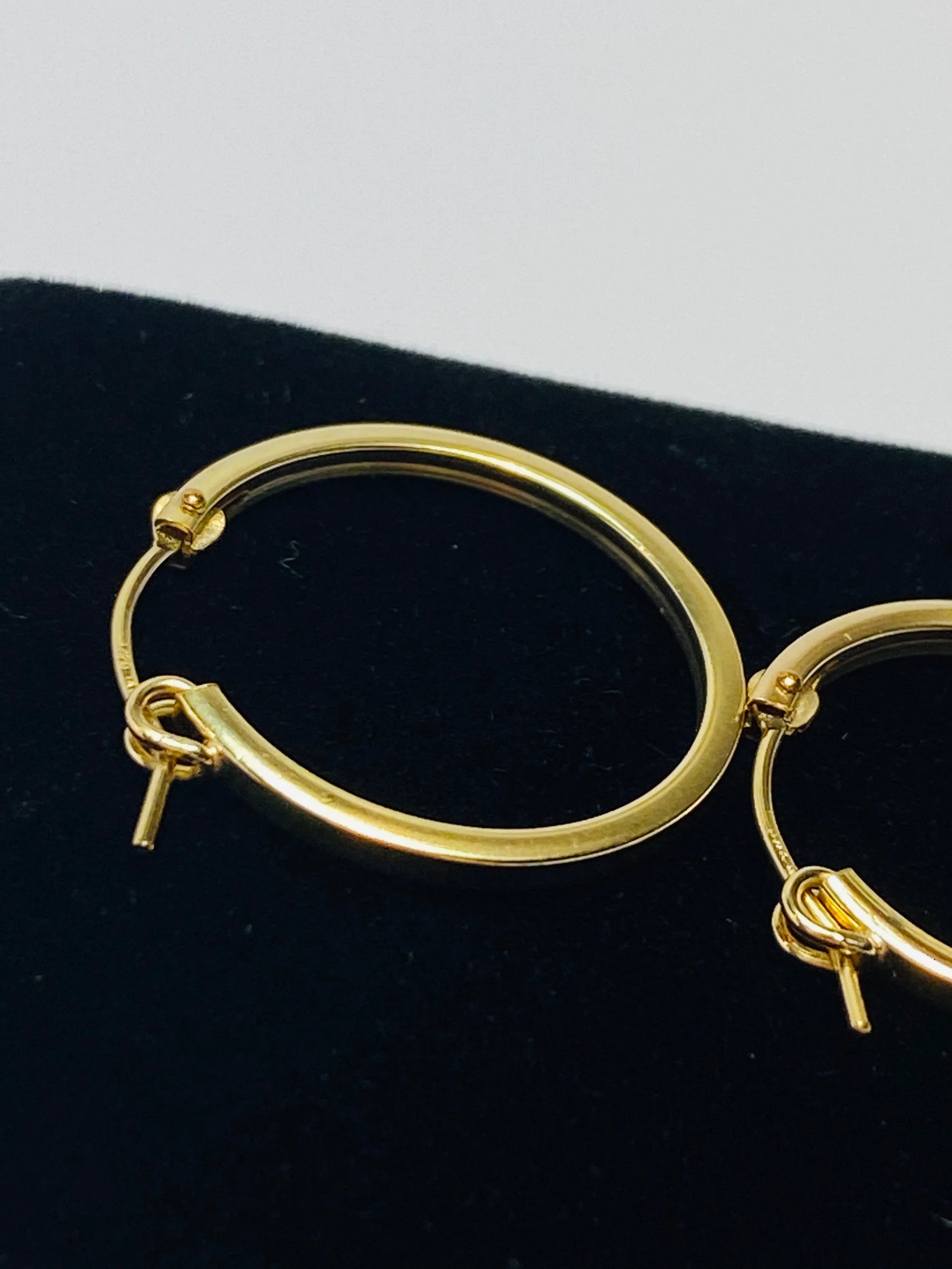 Stylish And Smooth Clasp Hoop (14KGF) Earrings
