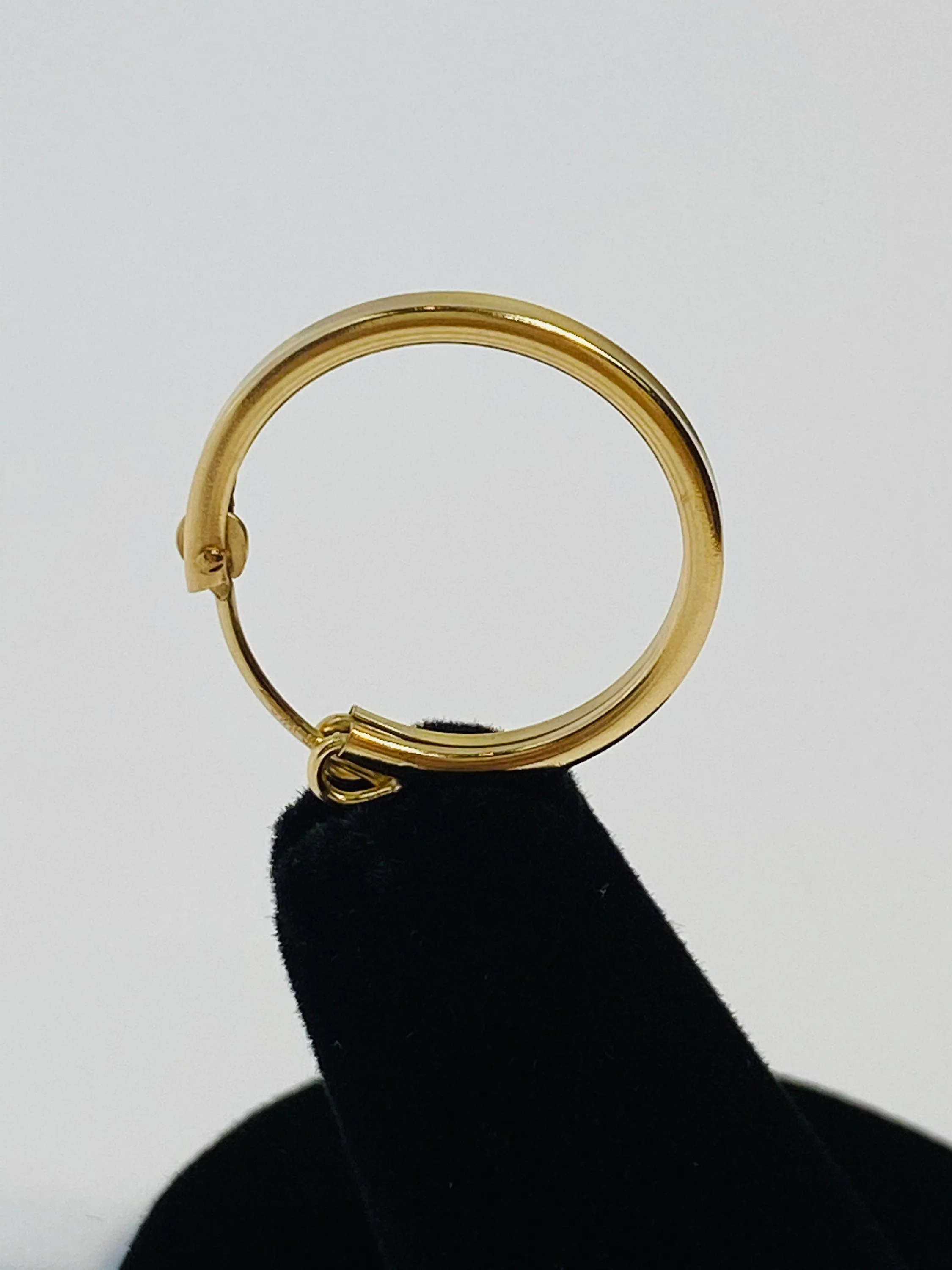 Stylish And Smooth Clasp Hoop (14KGF) Earrings