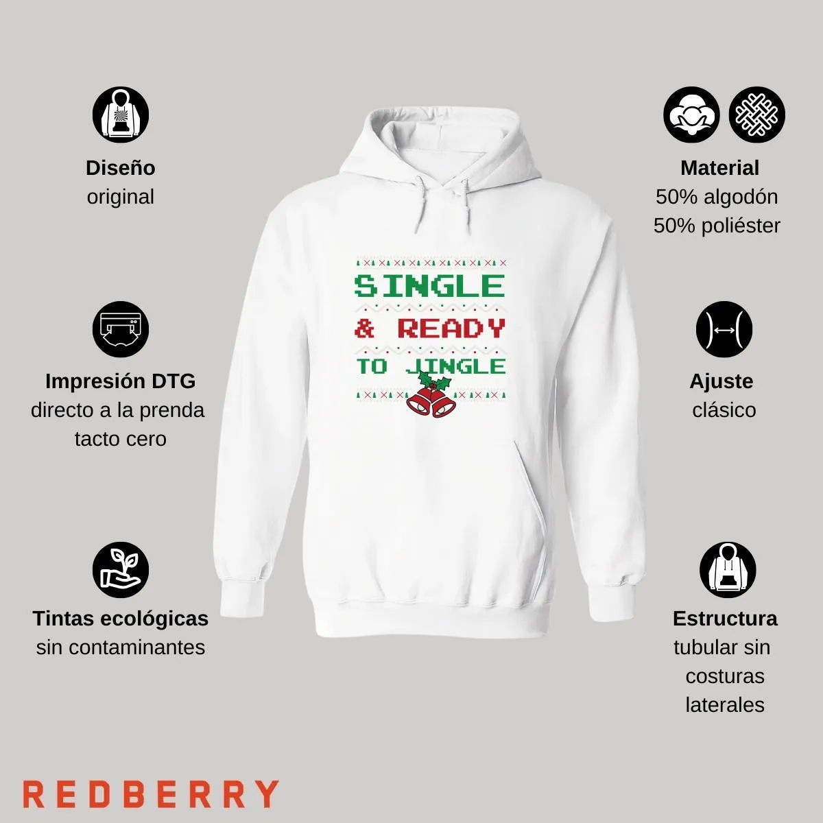 Sudadera Deportiva Mujer Navideña Hoodie 019
