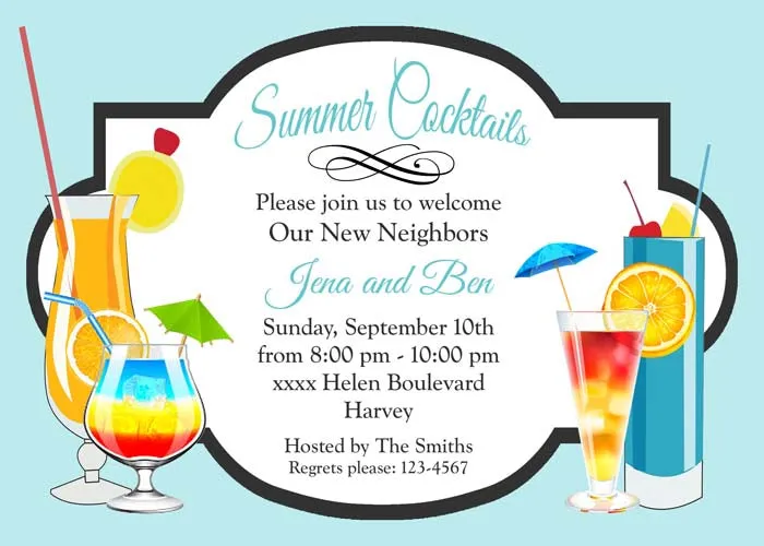 SUMMER COCKTAILS CUSTOM INVITATION