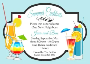 SUMMER COCKTAILS CUSTOM INVITATION