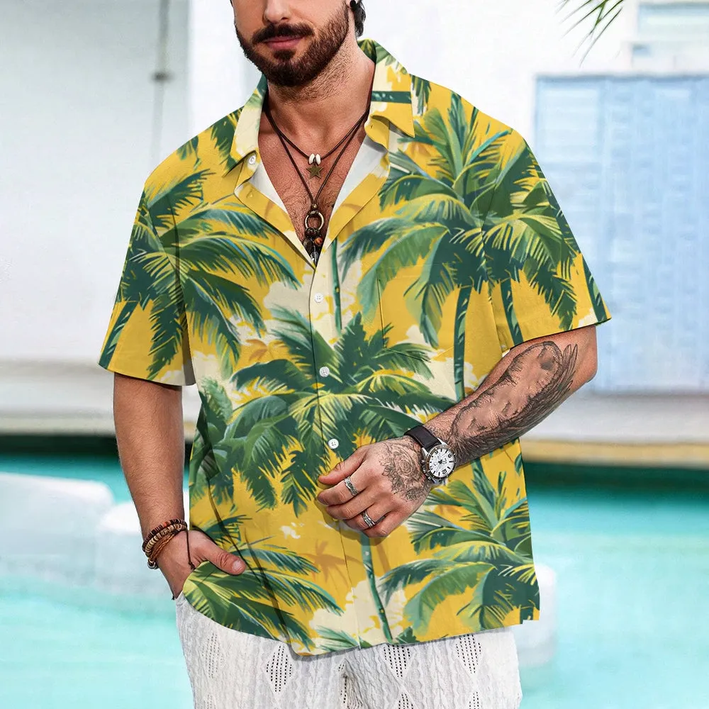 Summer Hawaii Tropical Tree Printed Shirt For Men