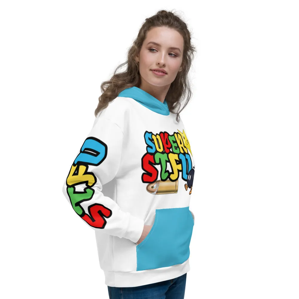 Super STFU Unisex Hoodie - White/Blue