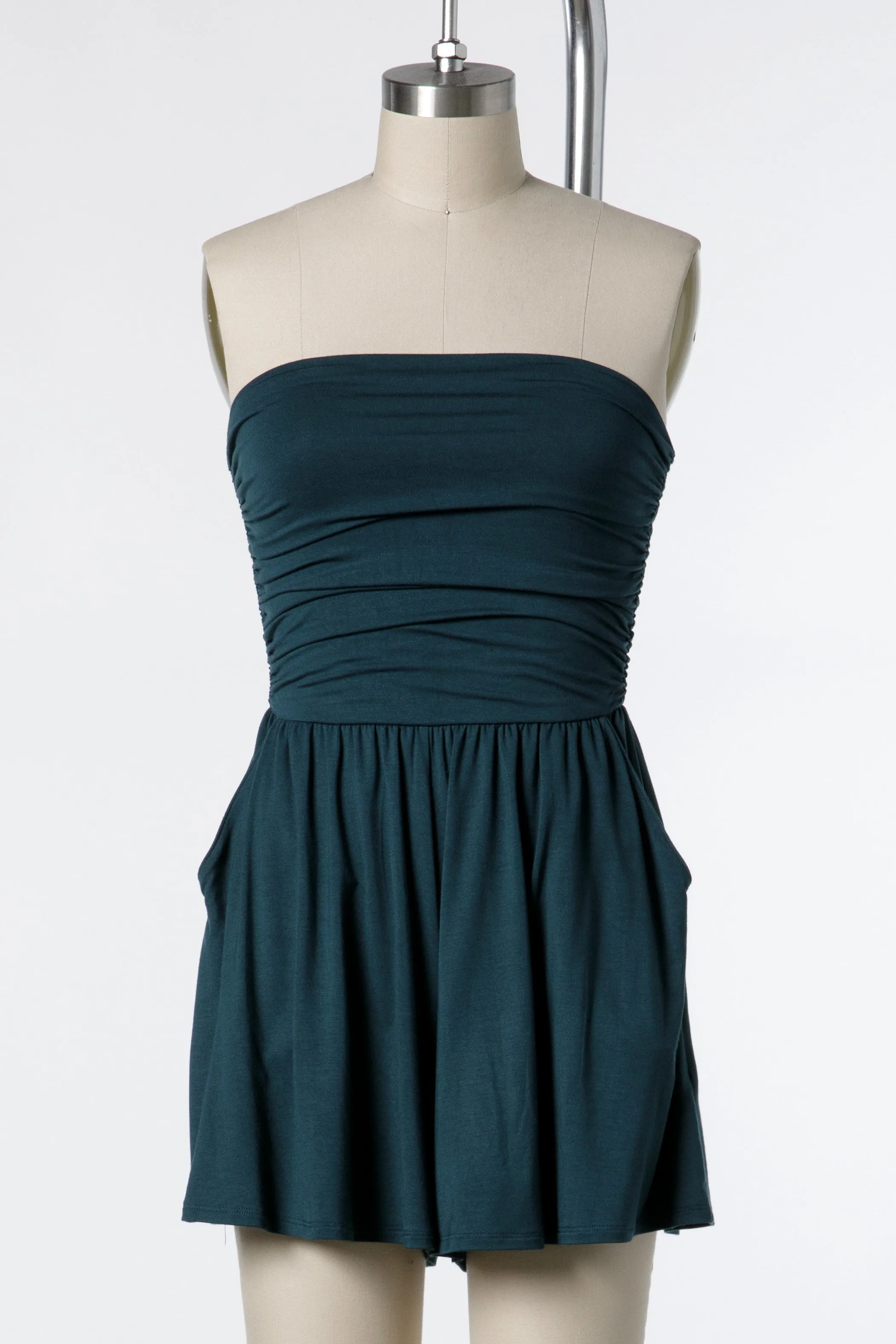 Tank Top Shirring Romper (Assorted Colors)