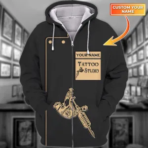 Tattoo Artist Personalized T-Shirt Classic Tattoo Uniform Tee Shirt Zipper Hoodie, 3D Hoodie [Non workwear]