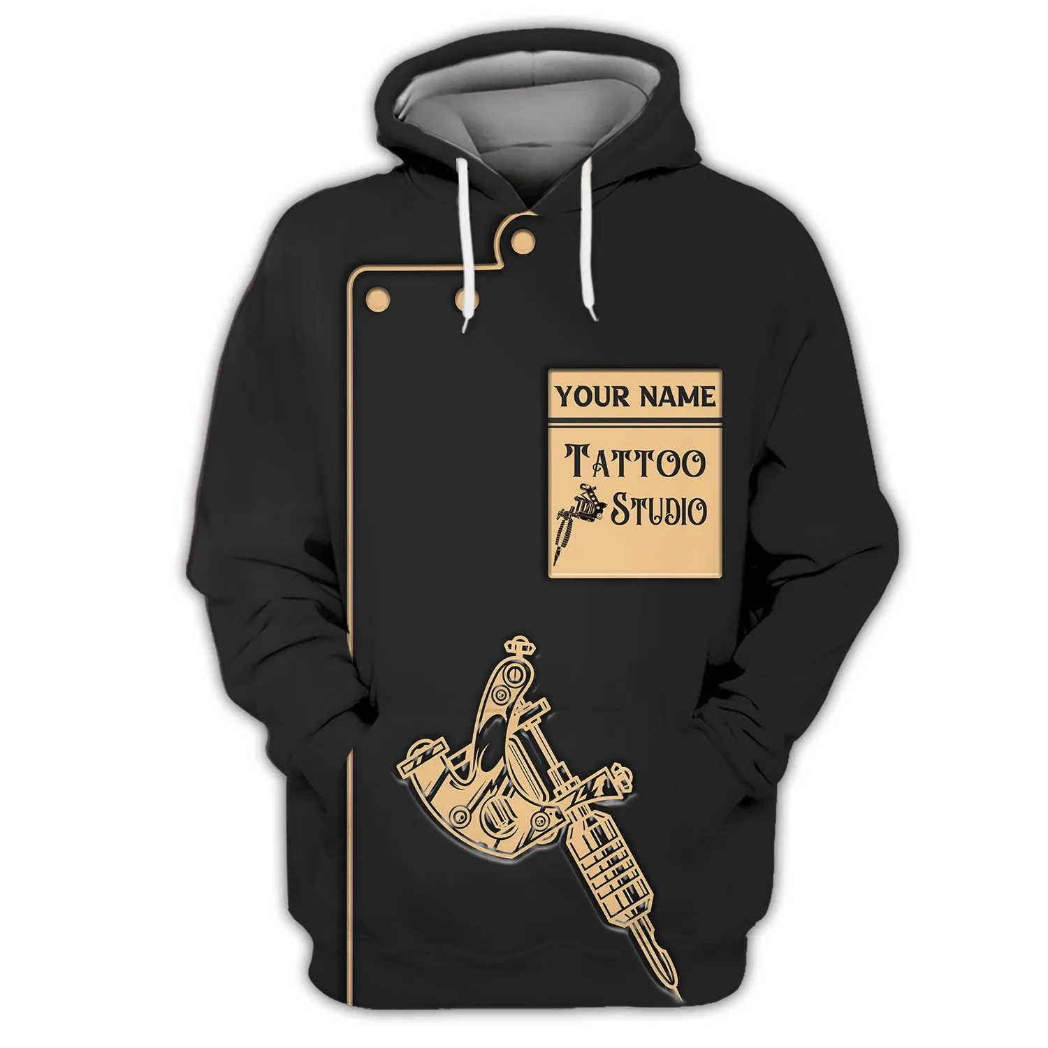 Tattoo Artist Personalized T-Shirt Classic Tattoo Uniform Tee Shirt Zipper Hoodie, 3D Hoodie [Non workwear]