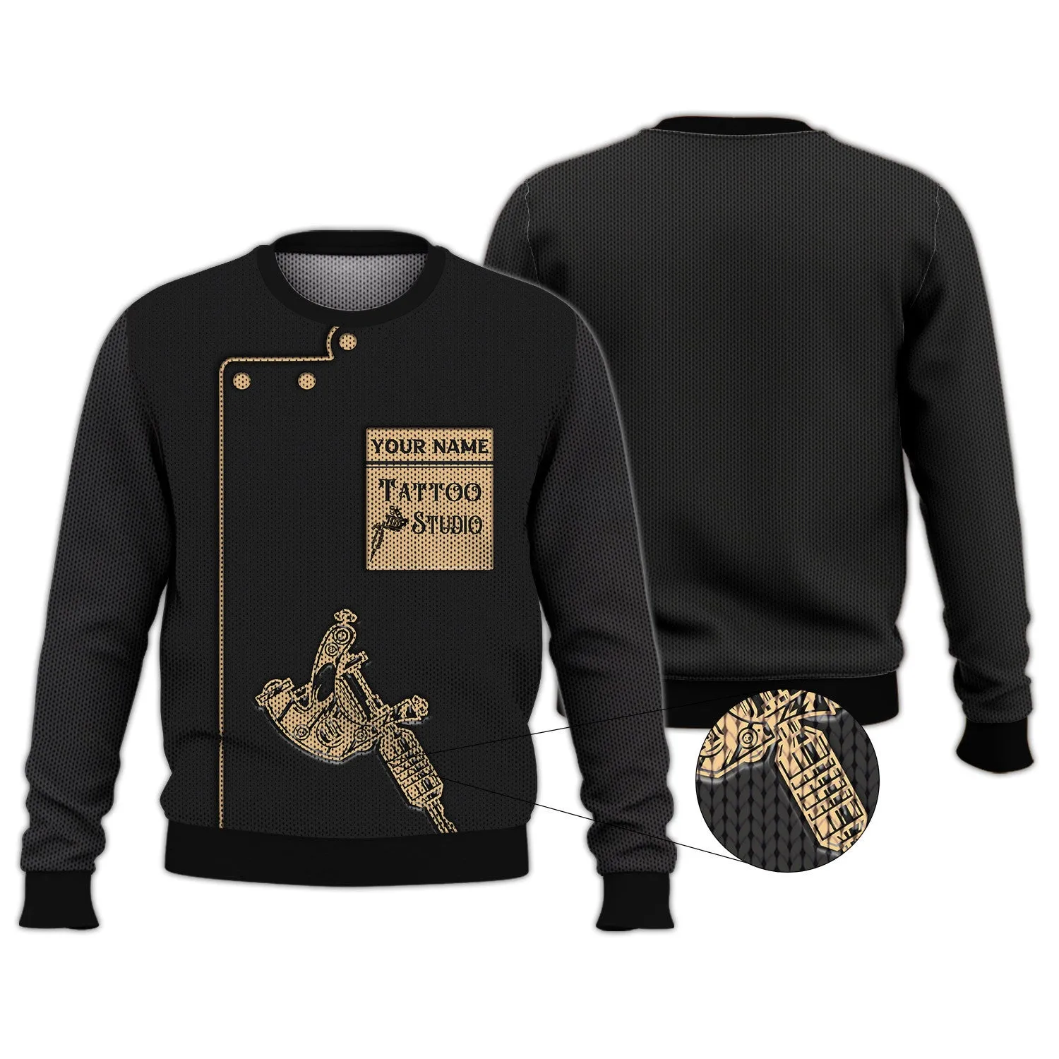 Tattoo Artist Personalized T-Shirt Classic Tattoo Uniform Tee Shirt Zipper Hoodie, 3D Hoodie [Non workwear]