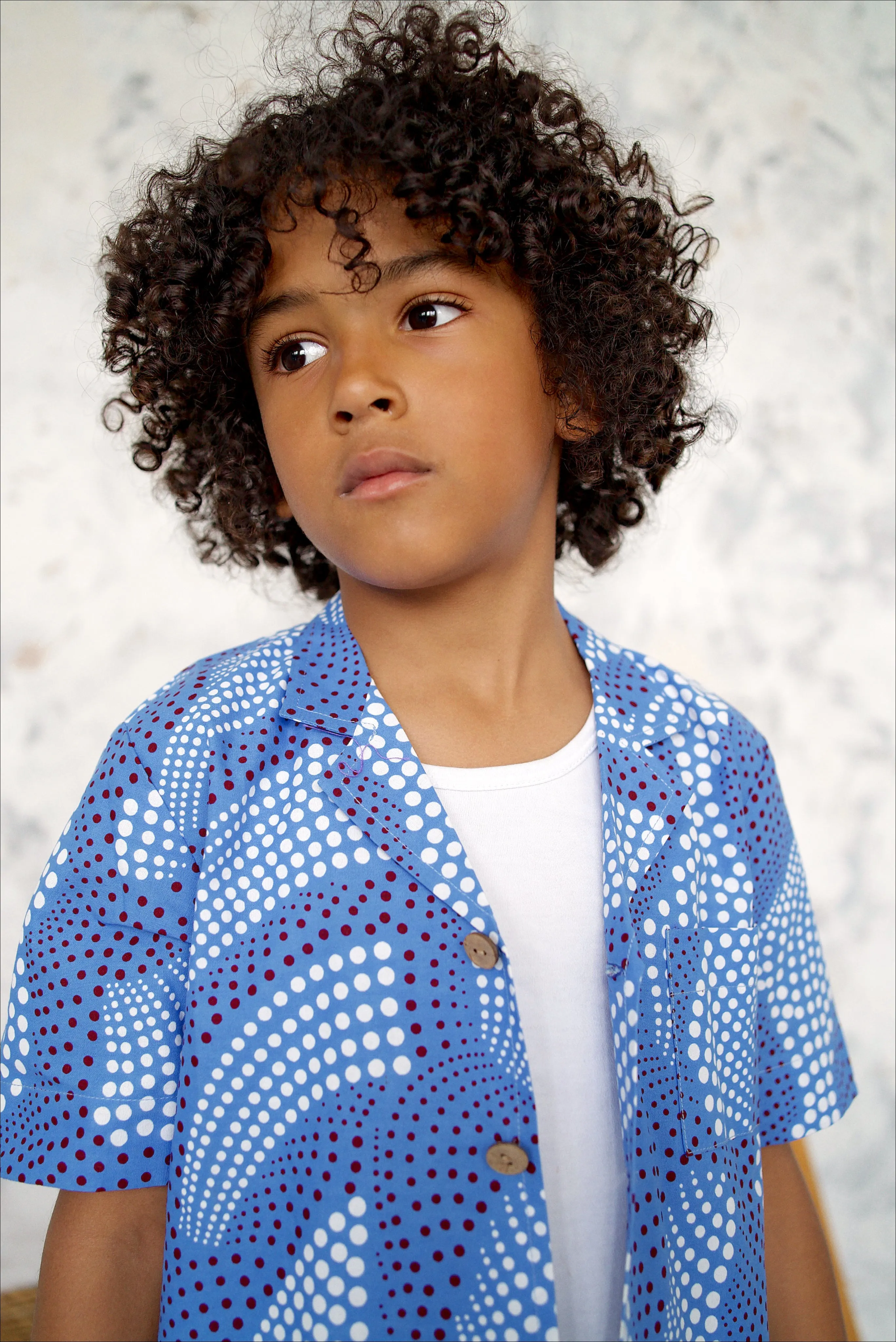 Temi Shirt | Blue Dot Print