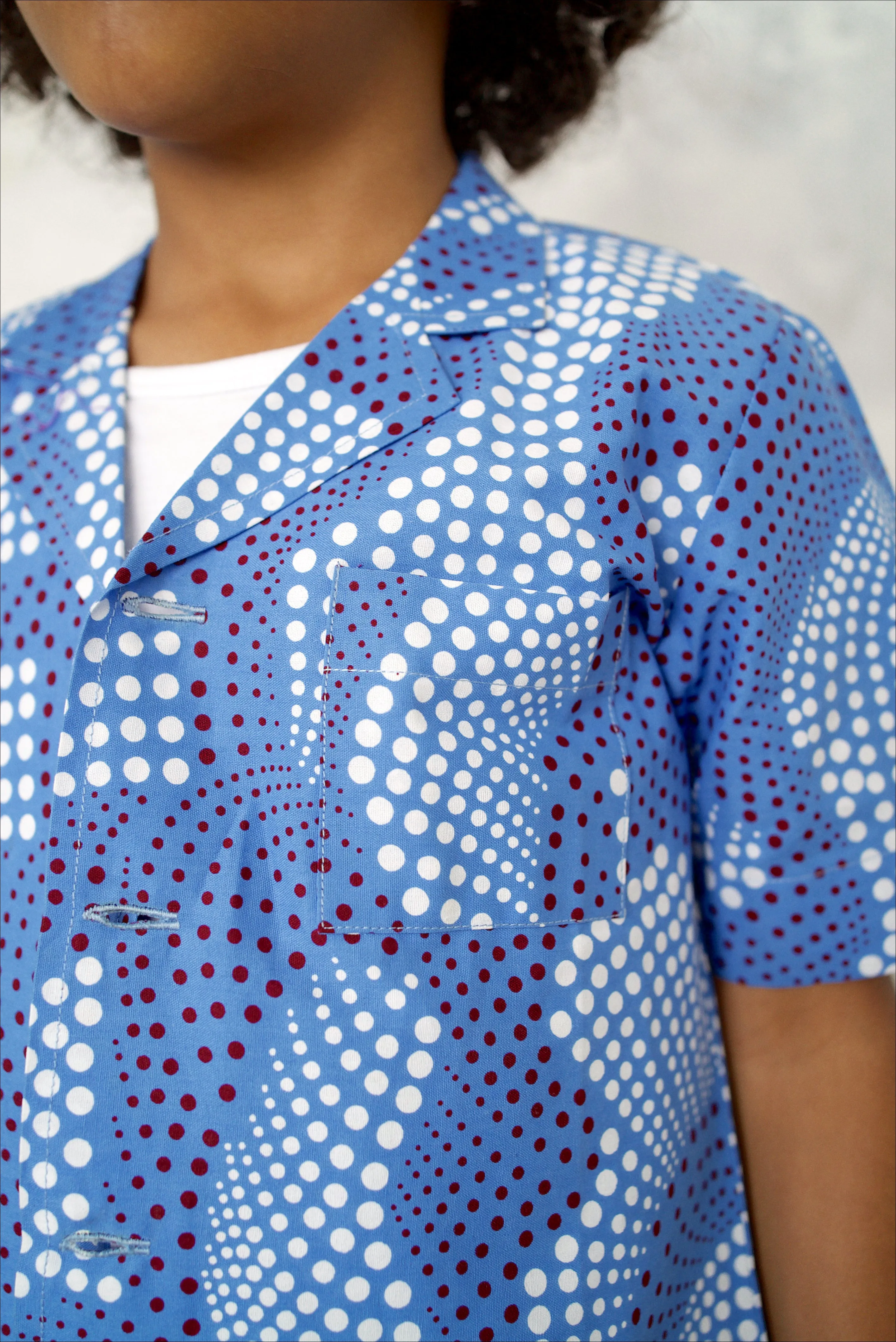 Temi Shirt | Blue Dot Print