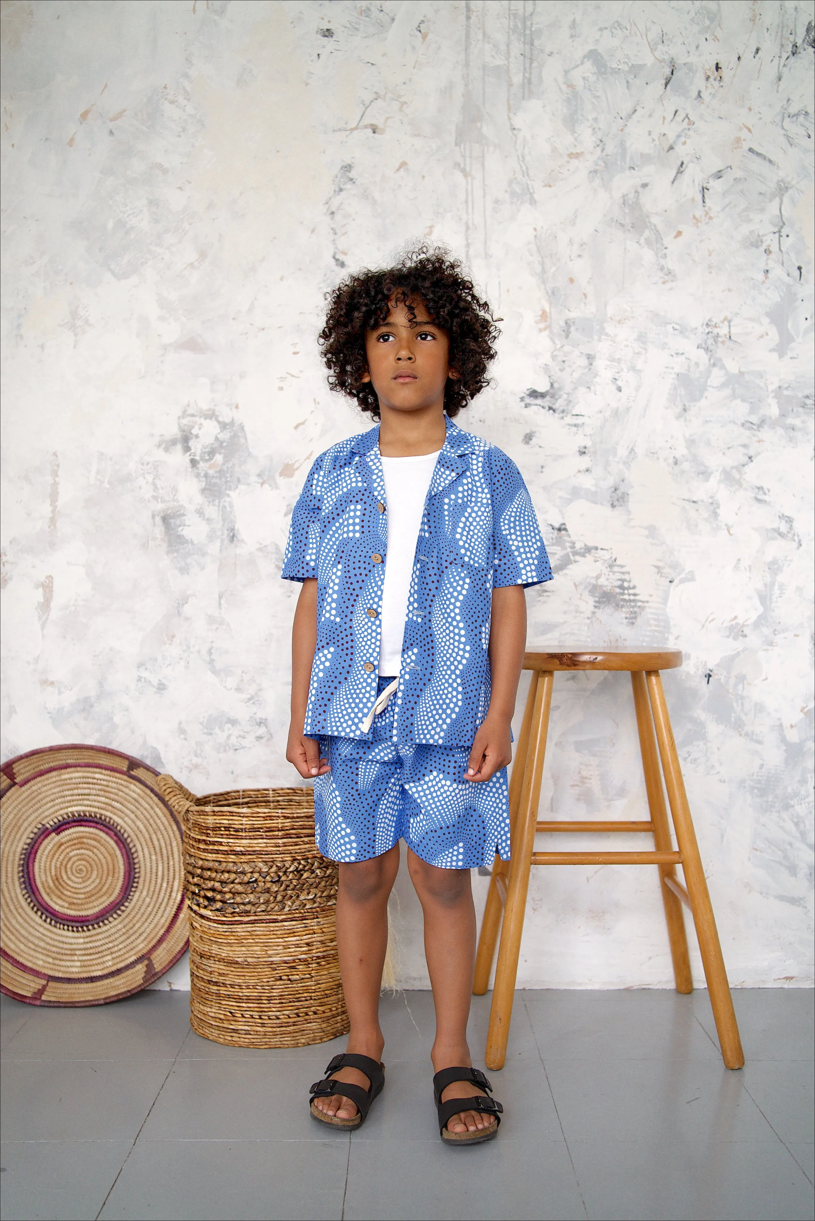 Temi Shirt | Blue Dot Print