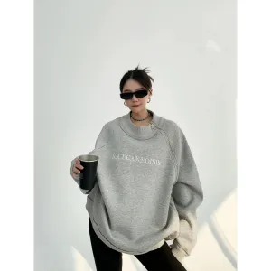 Text Print Casual Oversized Sweatshirt