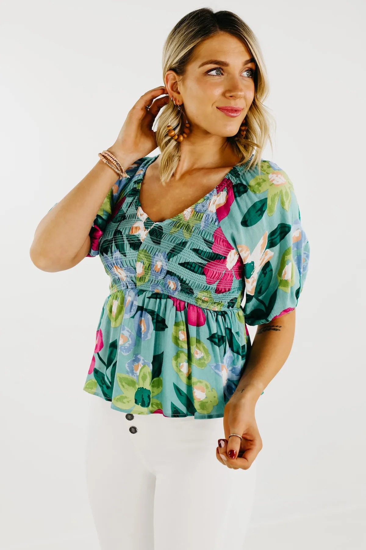 The Amaris Floral Smocked Top - FINAL SALE