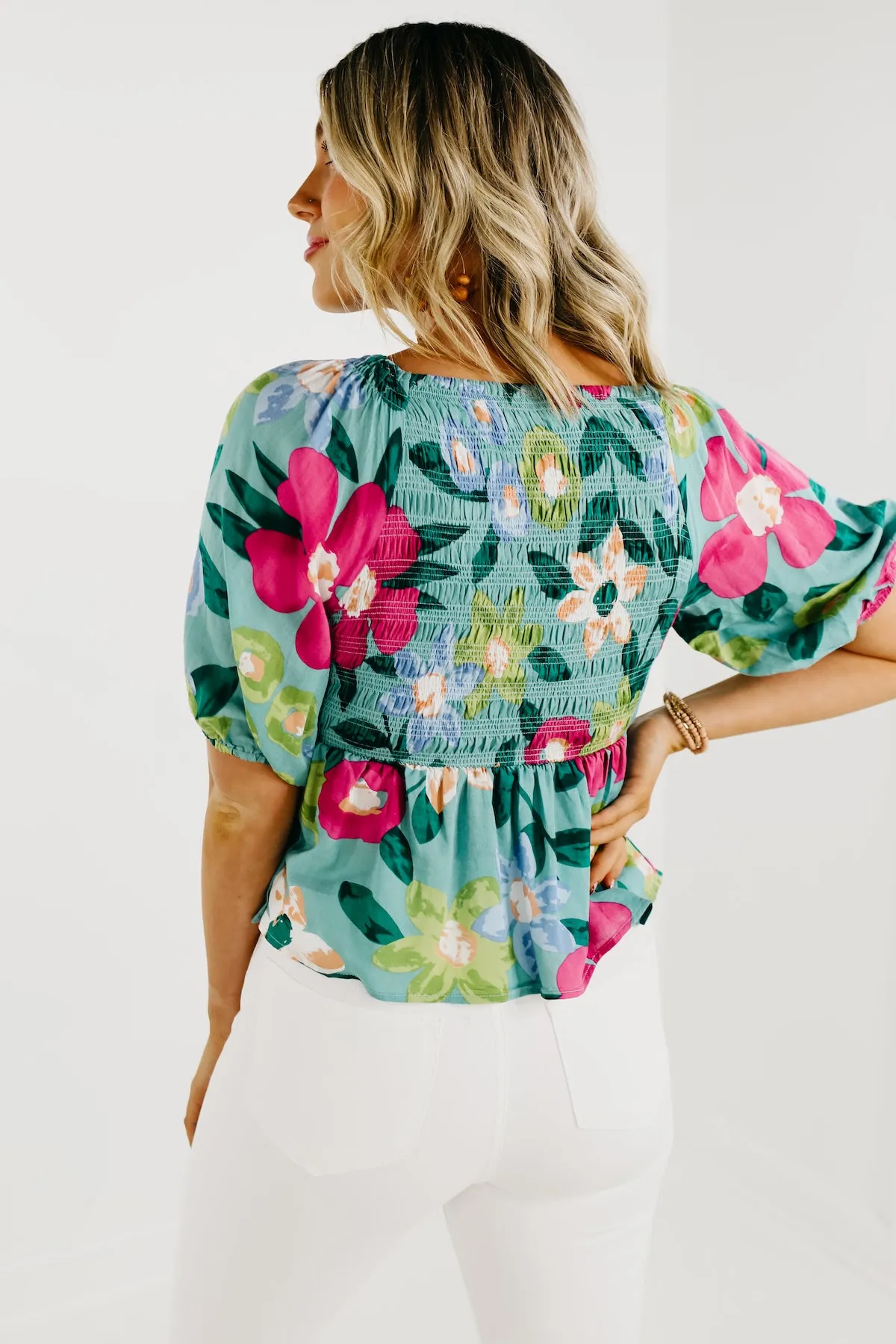 The Amaris Floral Smocked Top - FINAL SALE
