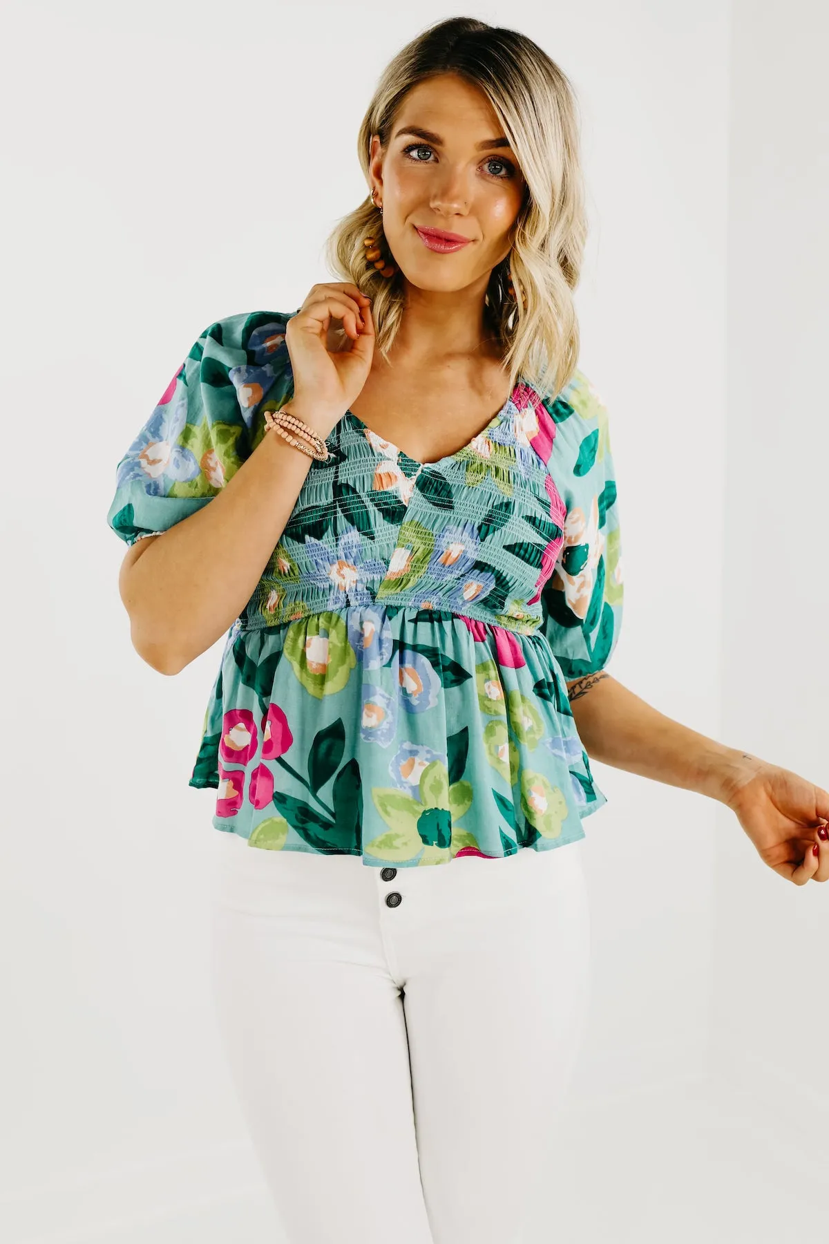 The Amaris Floral Smocked Top - FINAL SALE