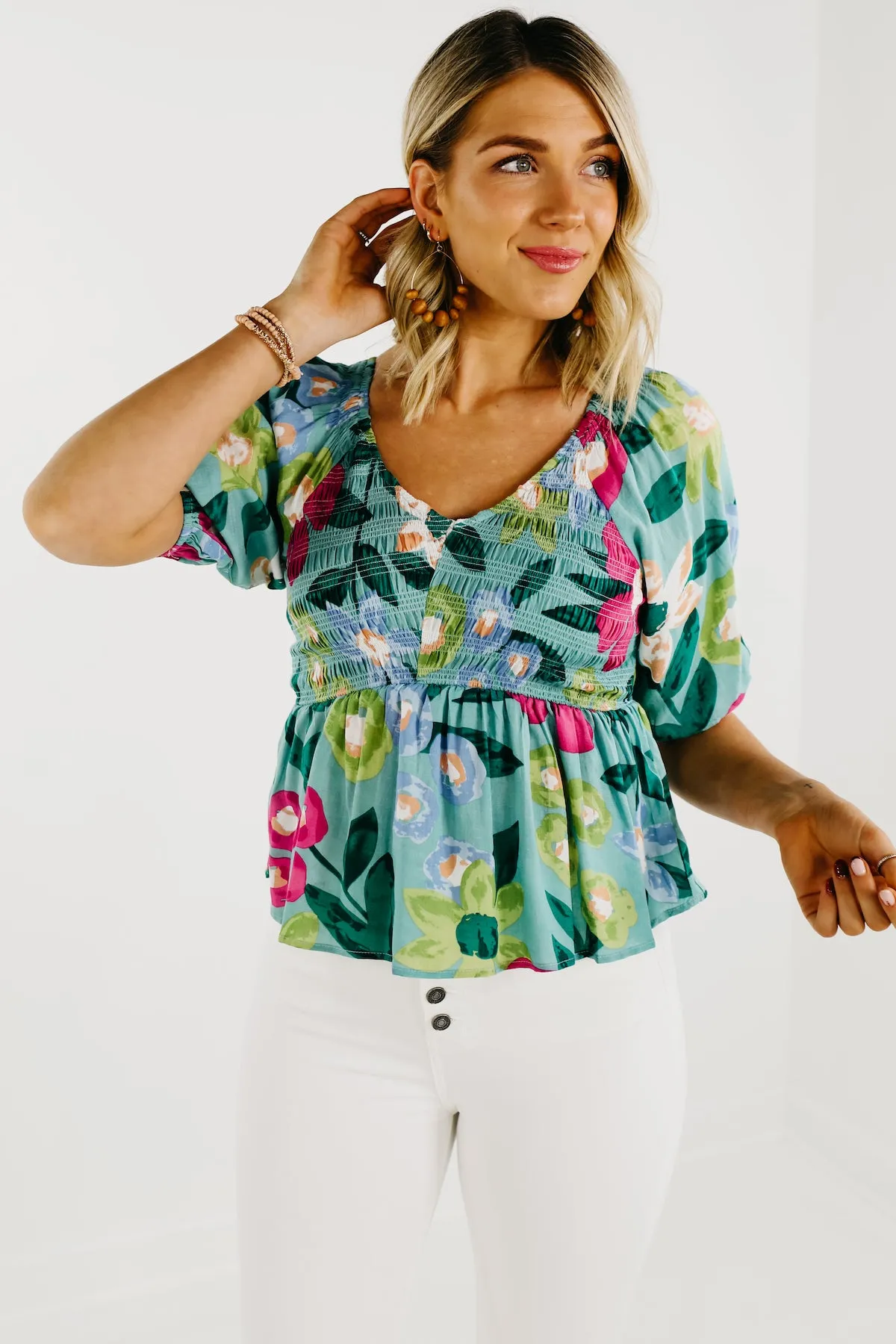 The Amaris Floral Smocked Top - FINAL SALE
