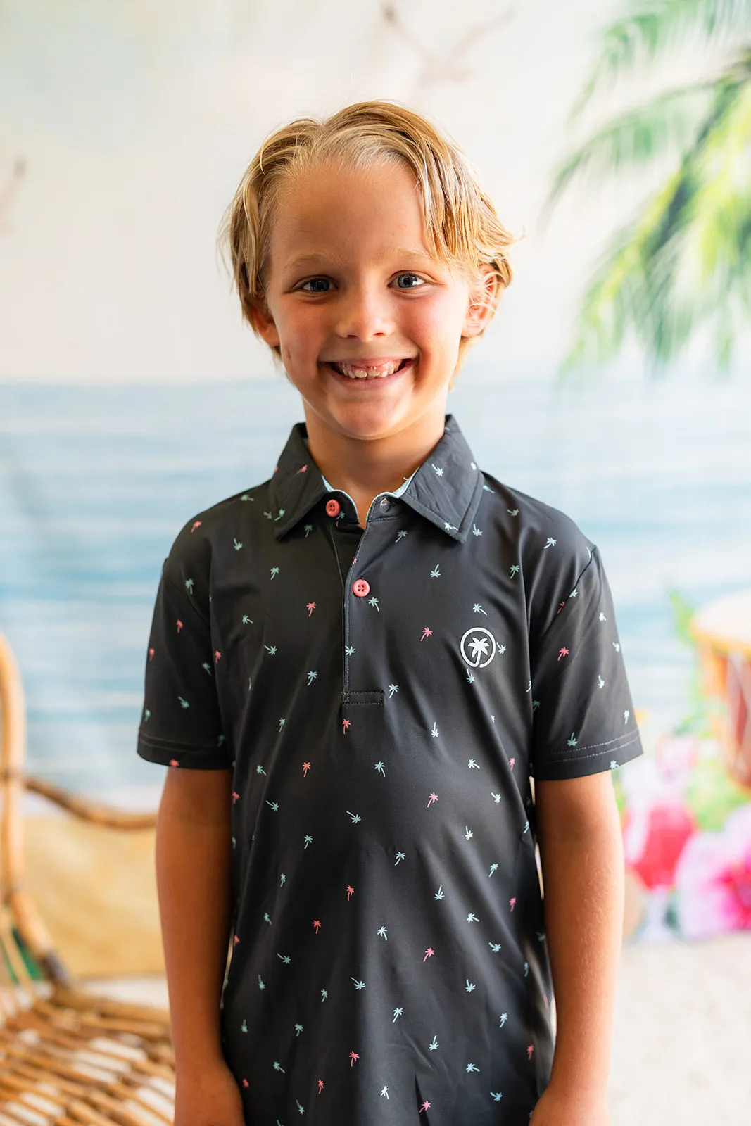 The Palm Icon Night Kids Polo