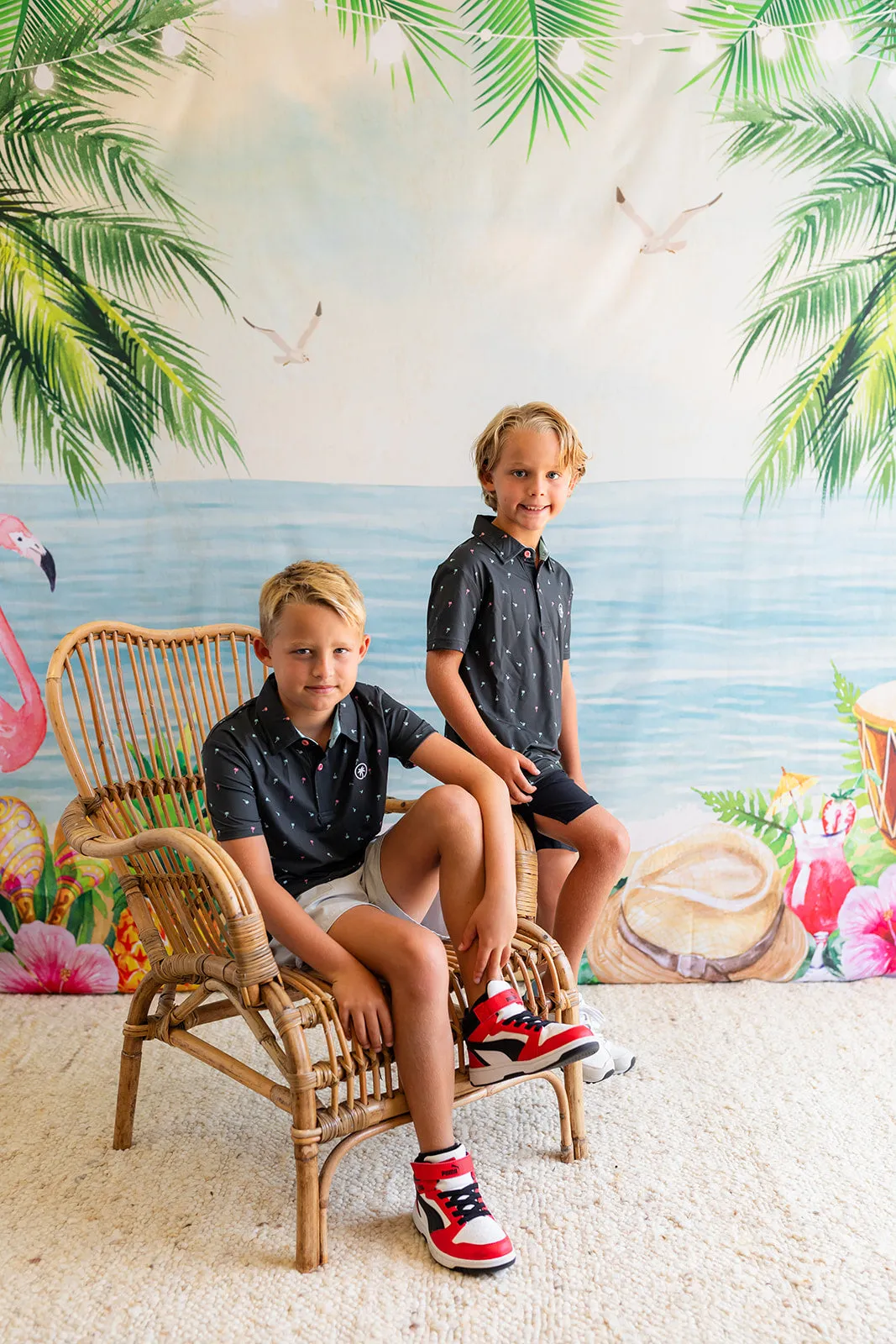 The Palm Icon Night Kids Polo