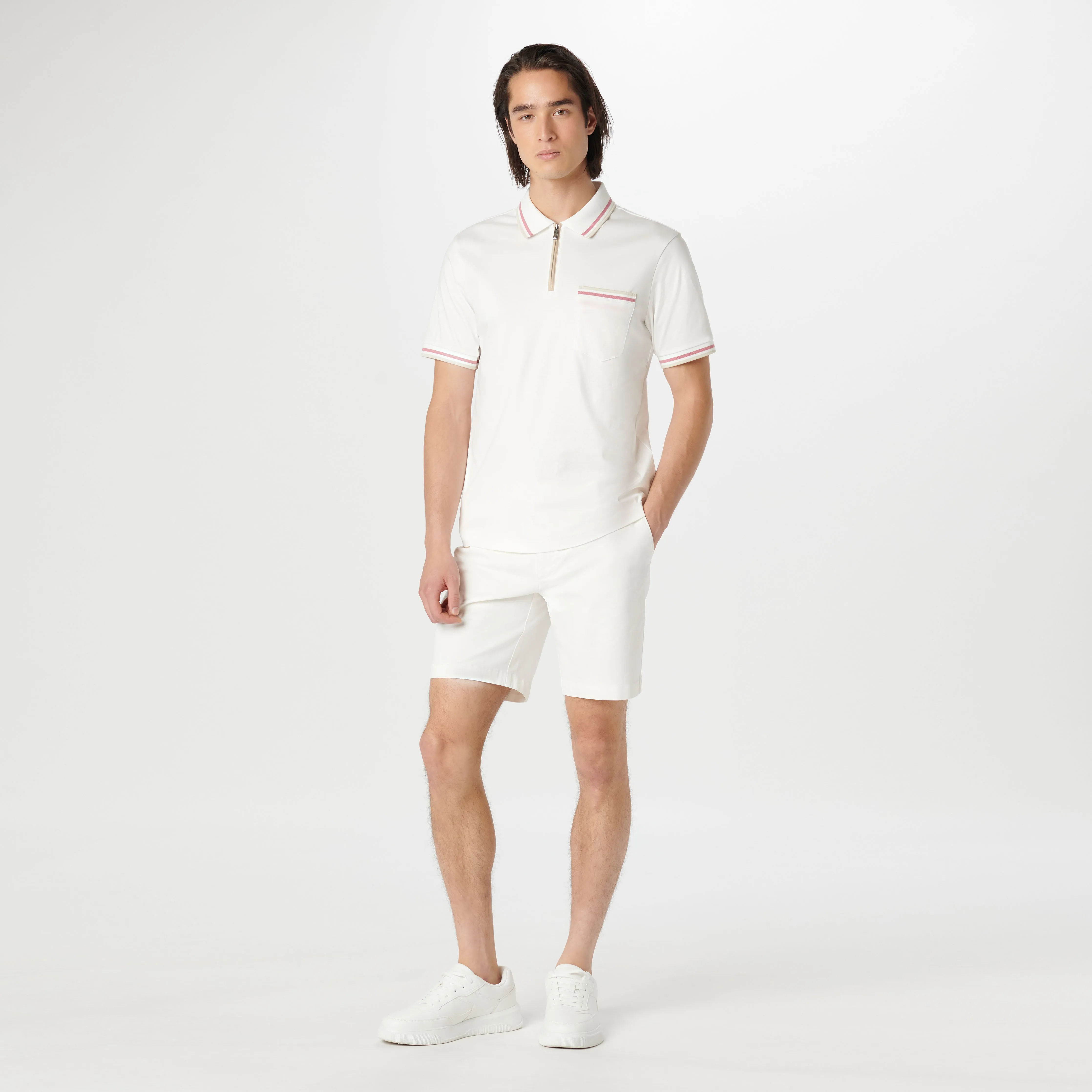 Tipped Quarter Zip Polo