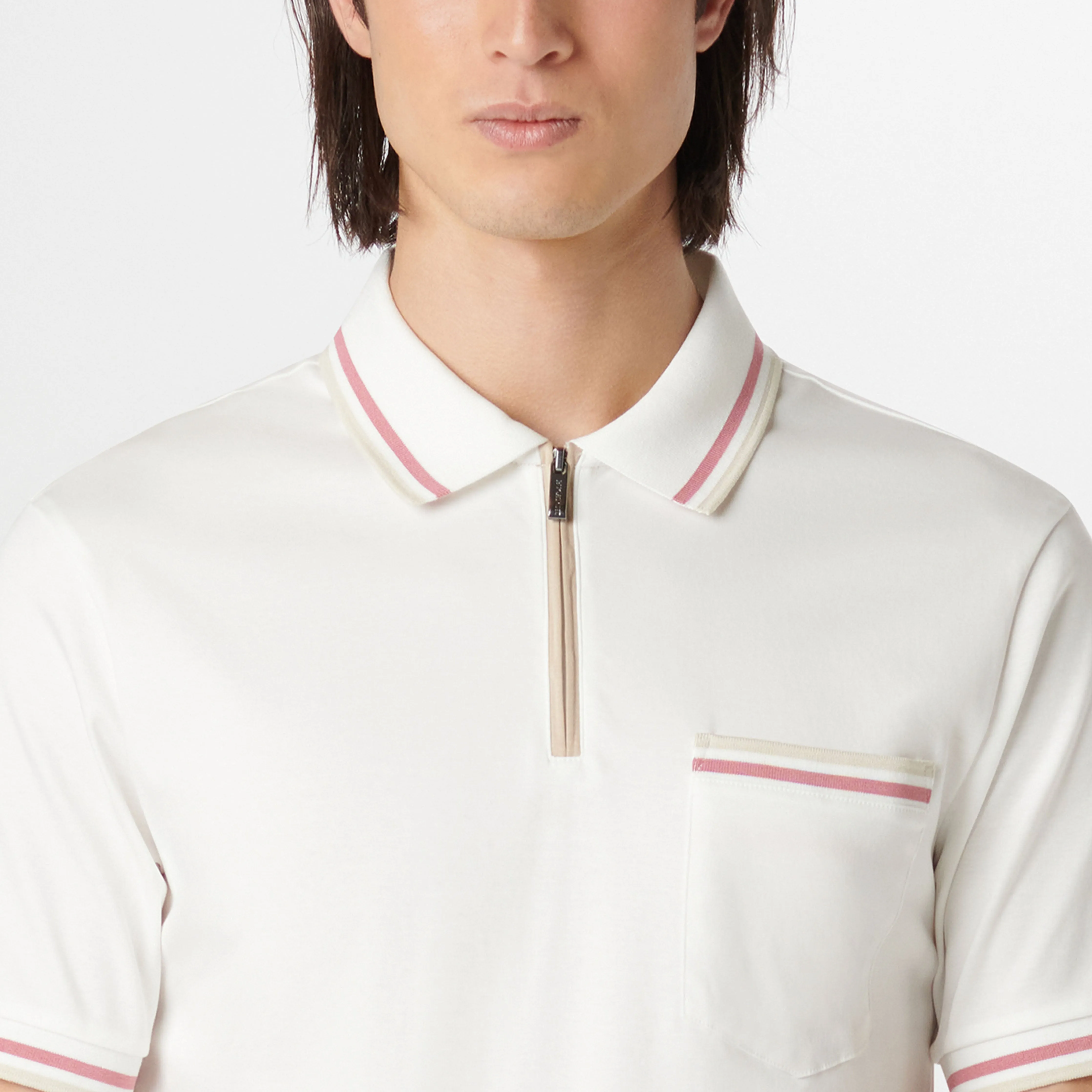 Tipped Quarter Zip Polo