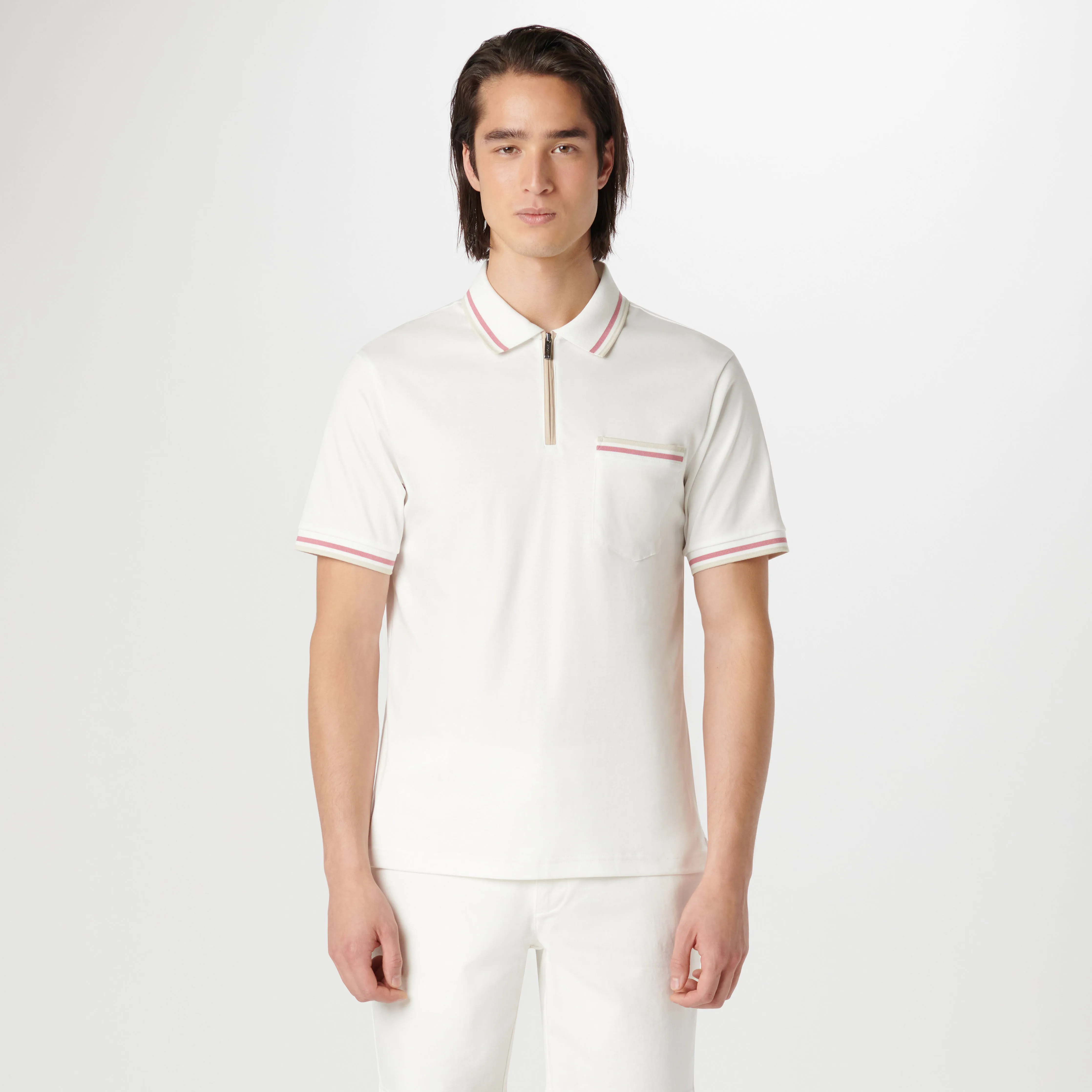 Tipped Quarter Zip Polo