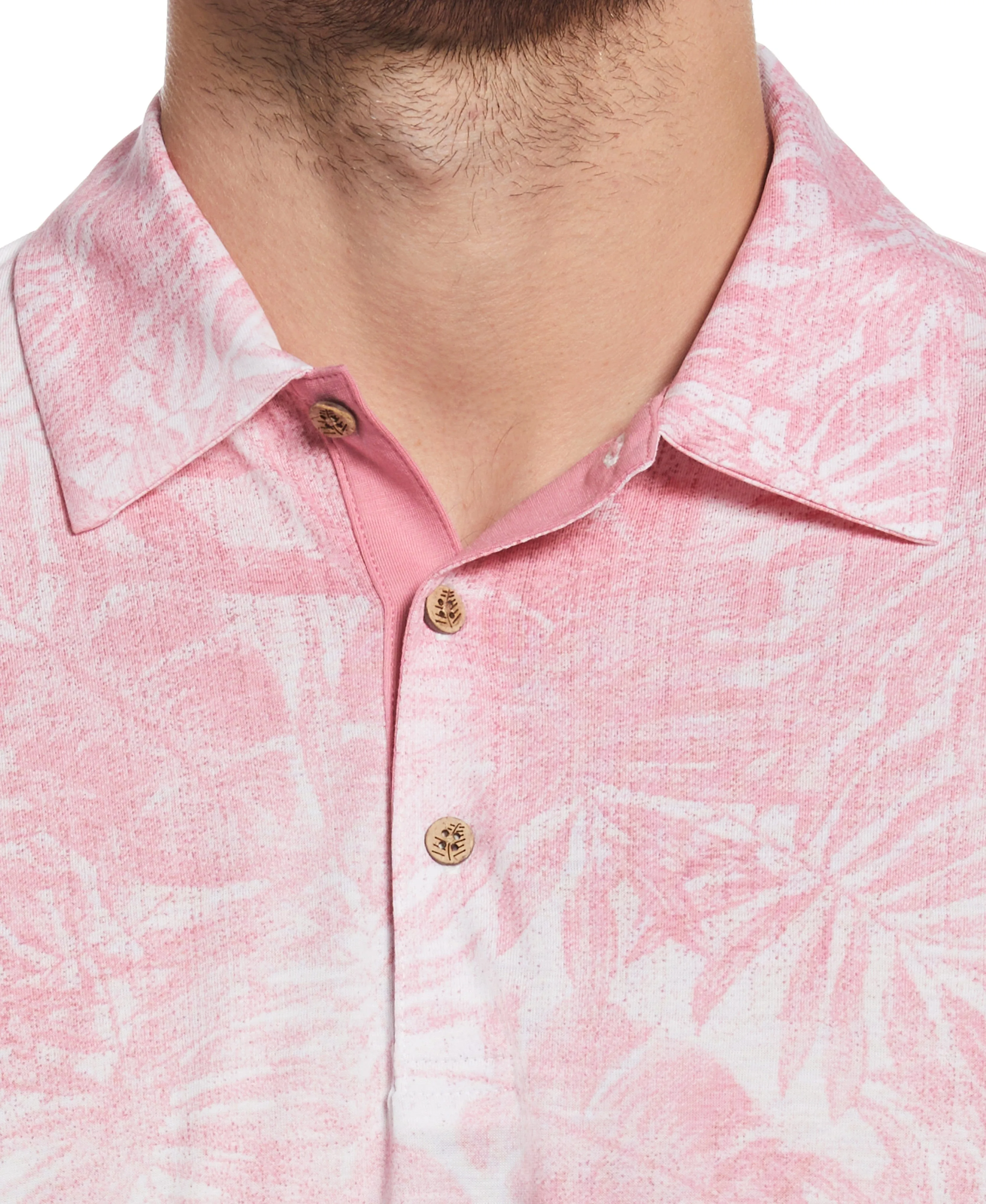 Tonal Tropical Print Polo