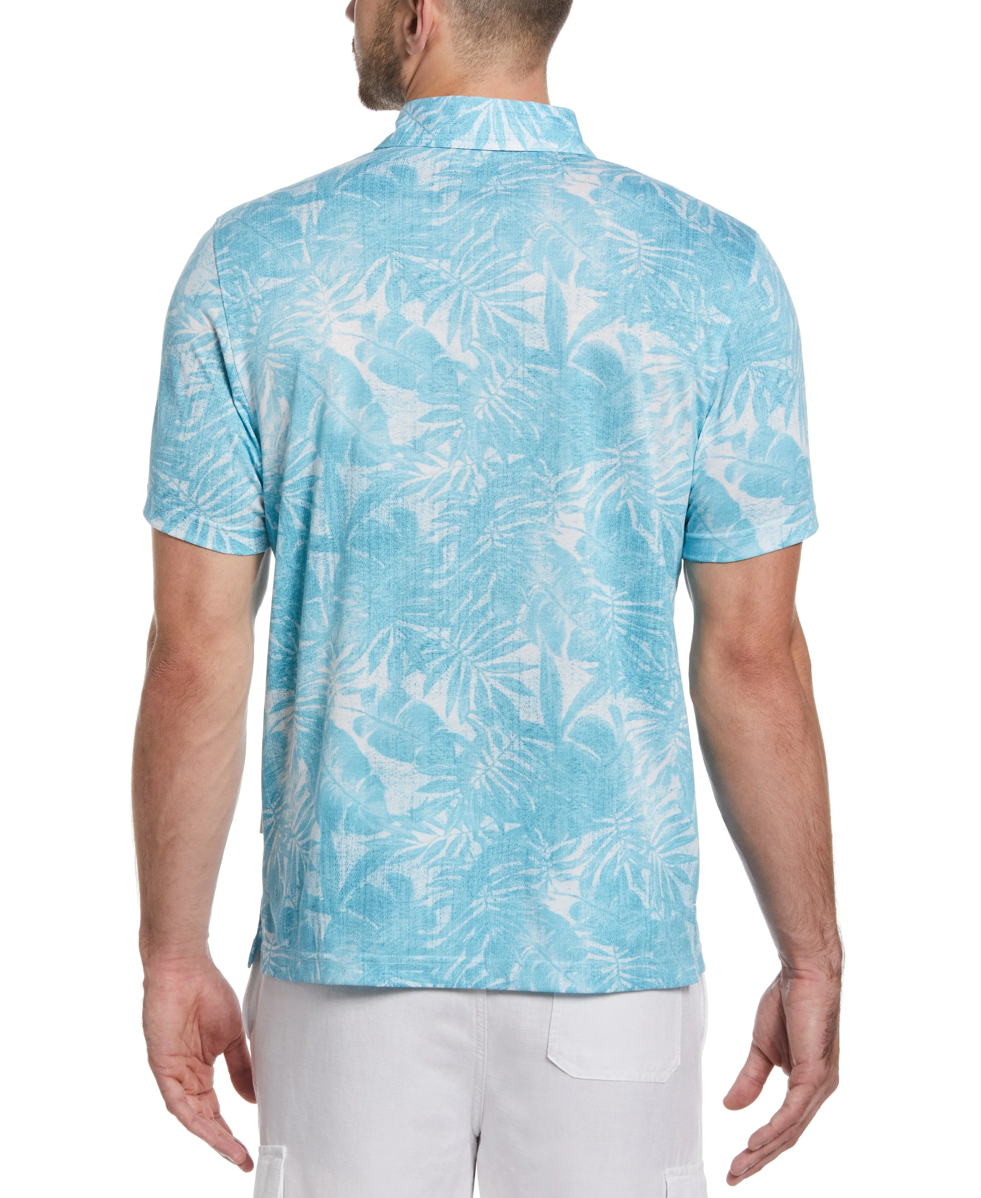Tonal Tropical Print Polo