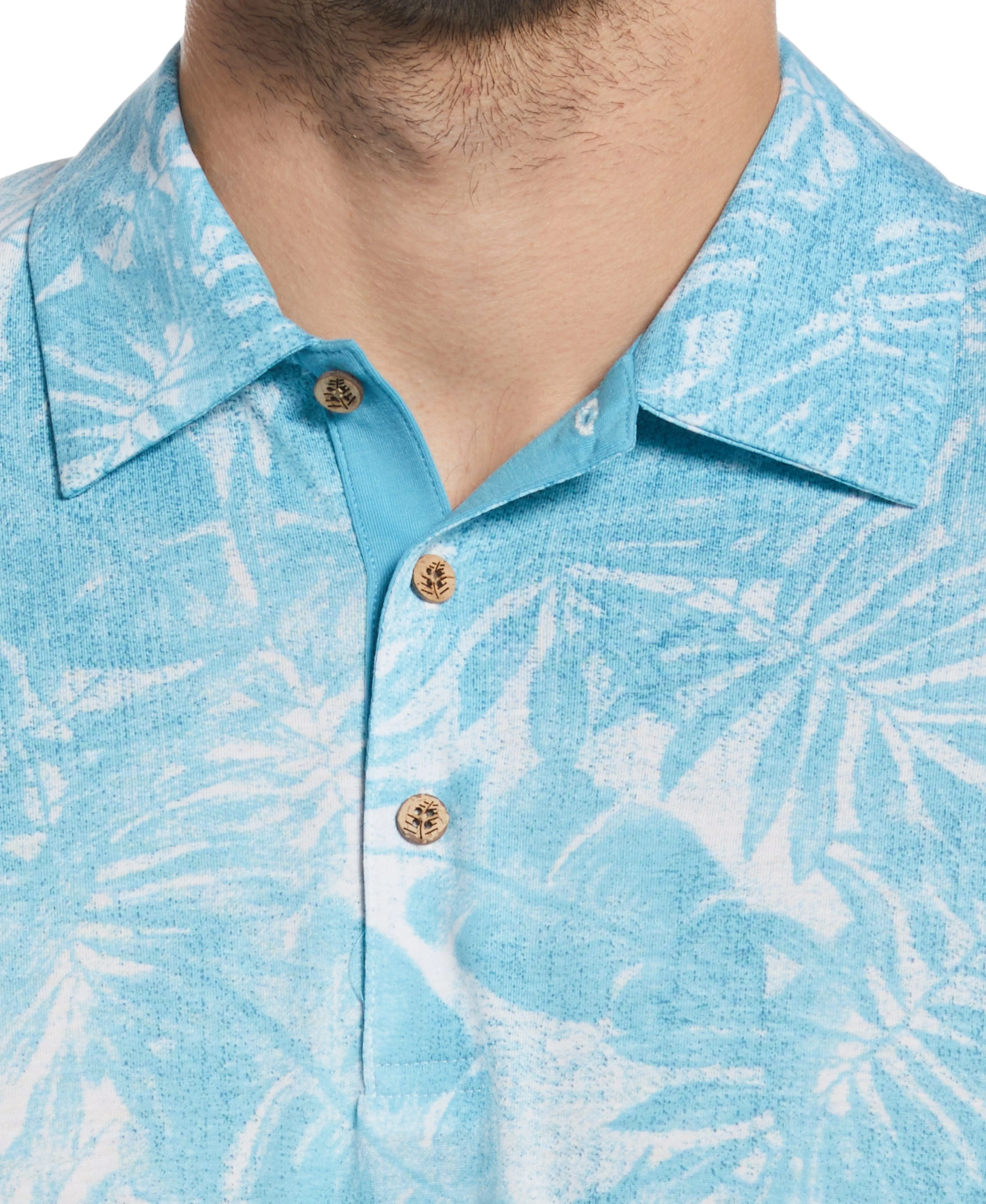 Tonal Tropical Print Polo