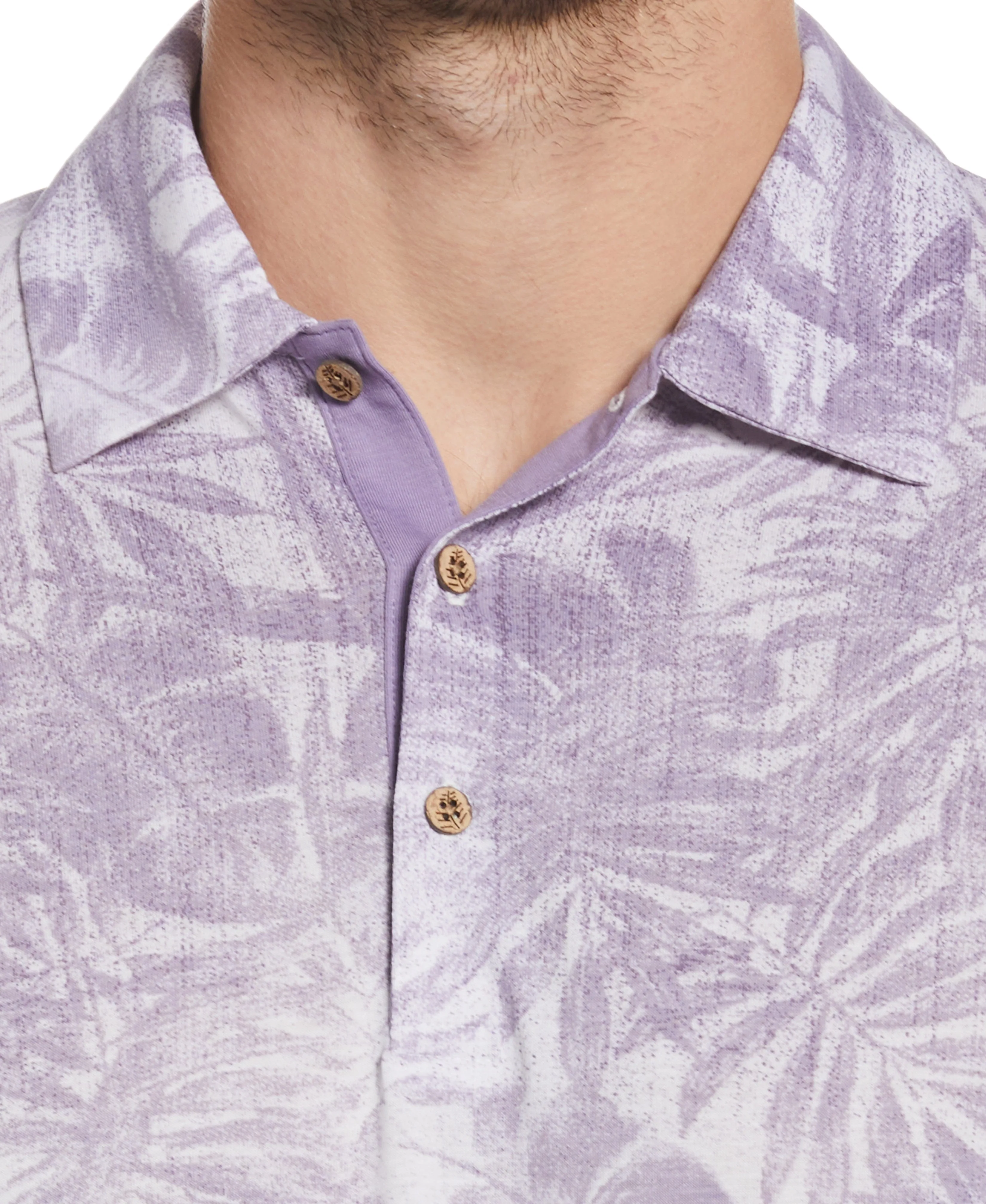 Tonal Tropical Print Polo