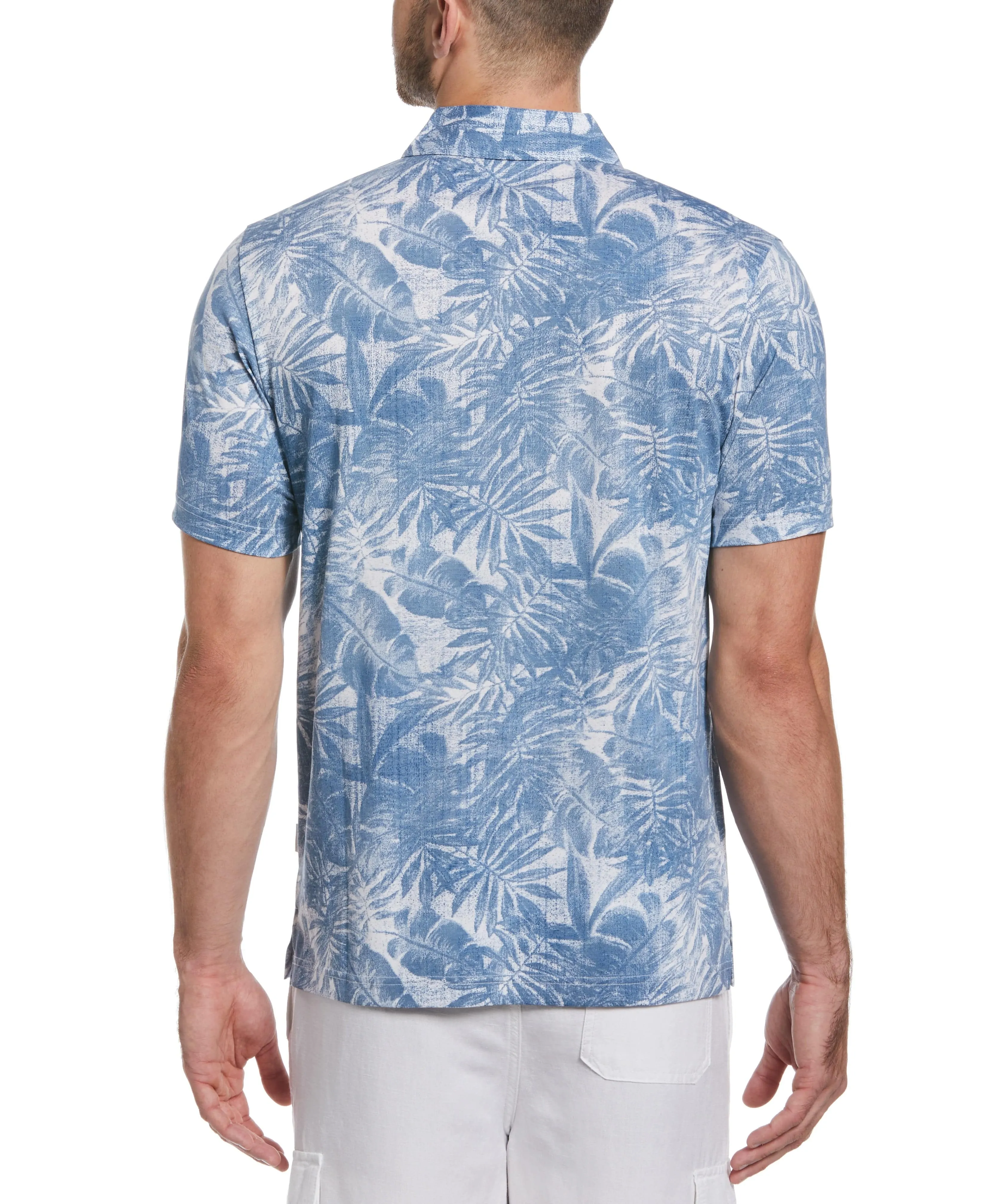 Tonal Tropical Print Polo