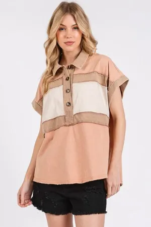 Top This Fit Mineral Washed Polo Top