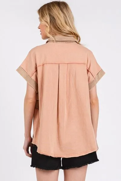 Top This Fit Mineral Washed Polo Top