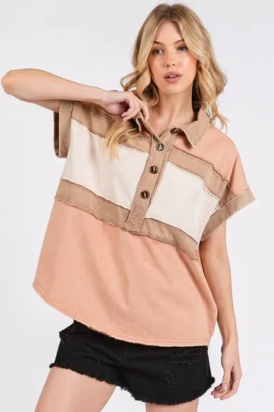 Top This Fit Mineral Washed Polo Top