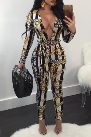 Toyia Deep V Neck Jumpsuit