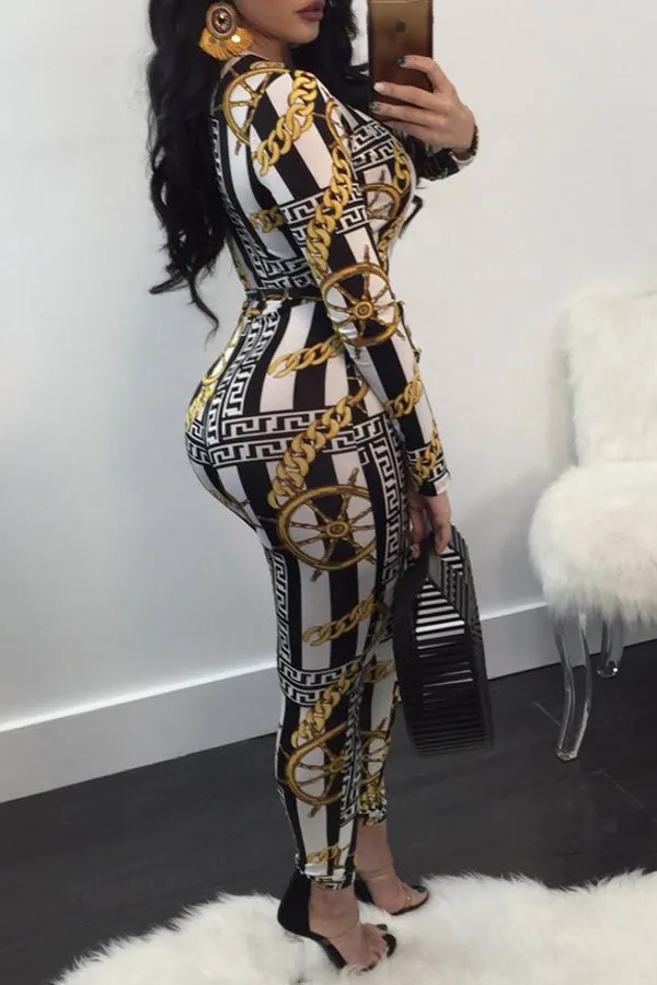 Toyia Deep V Neck Jumpsuit