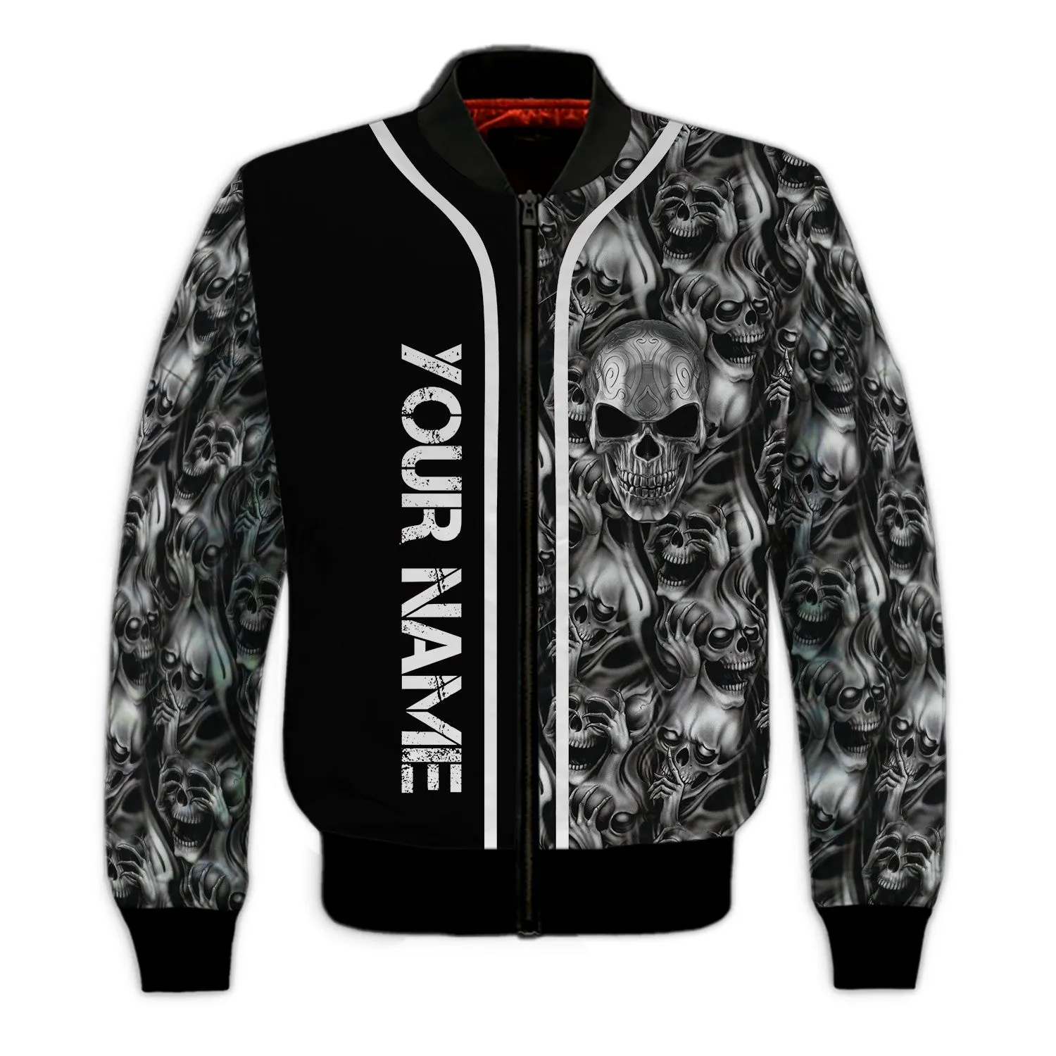 Tribal Tattoos Metal Skull Personalized Name 3D Hoodie, 3D Zipper Hoodie