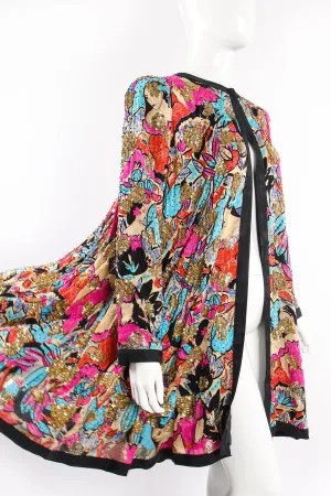 Tropical Beaded Silk Duster