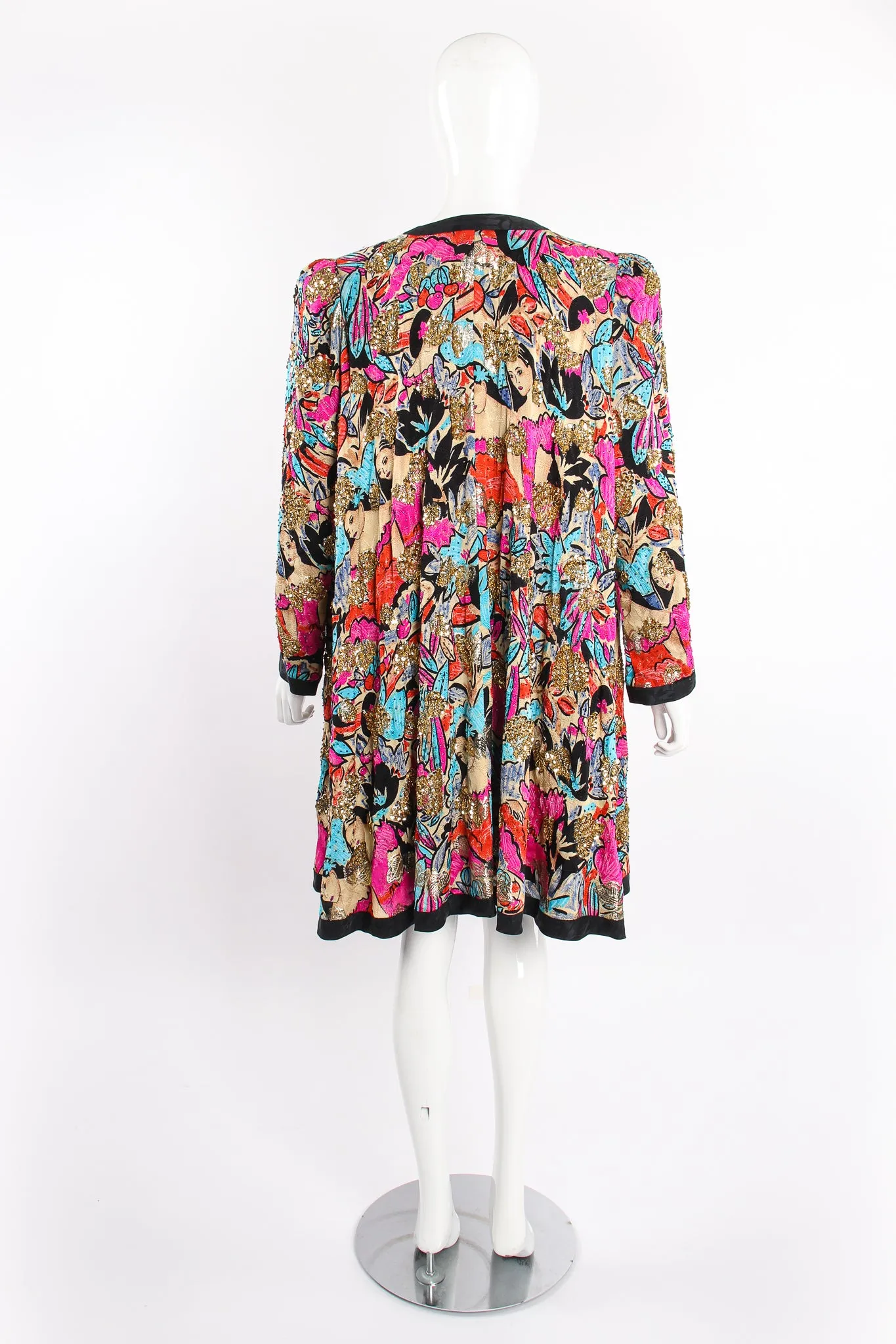 Tropical Beaded Silk Duster