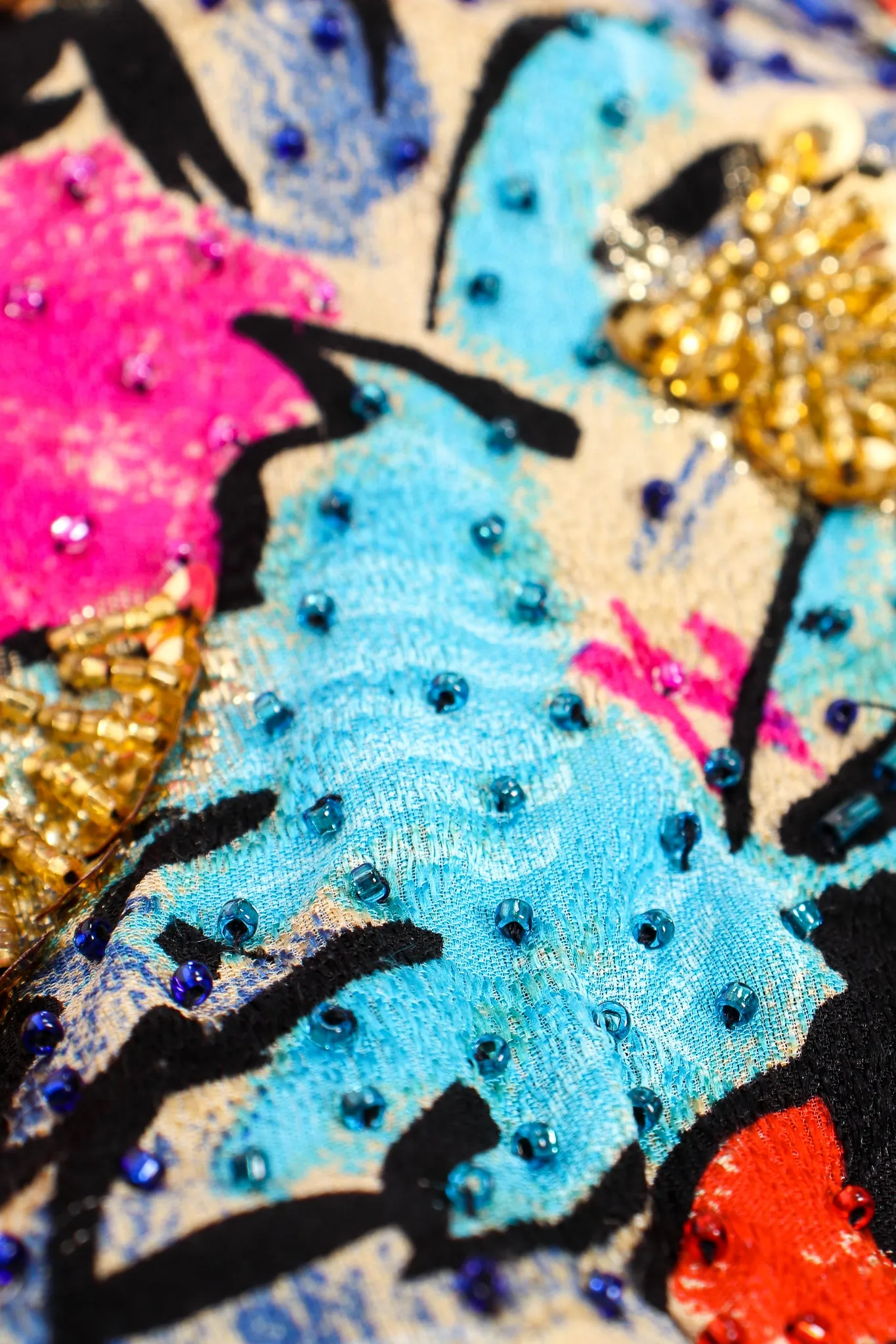 Tropical Beaded Silk Duster